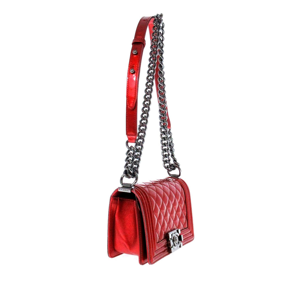 Chanel Small Patent Boy Flap Bag (SHG-4bgLtP)
