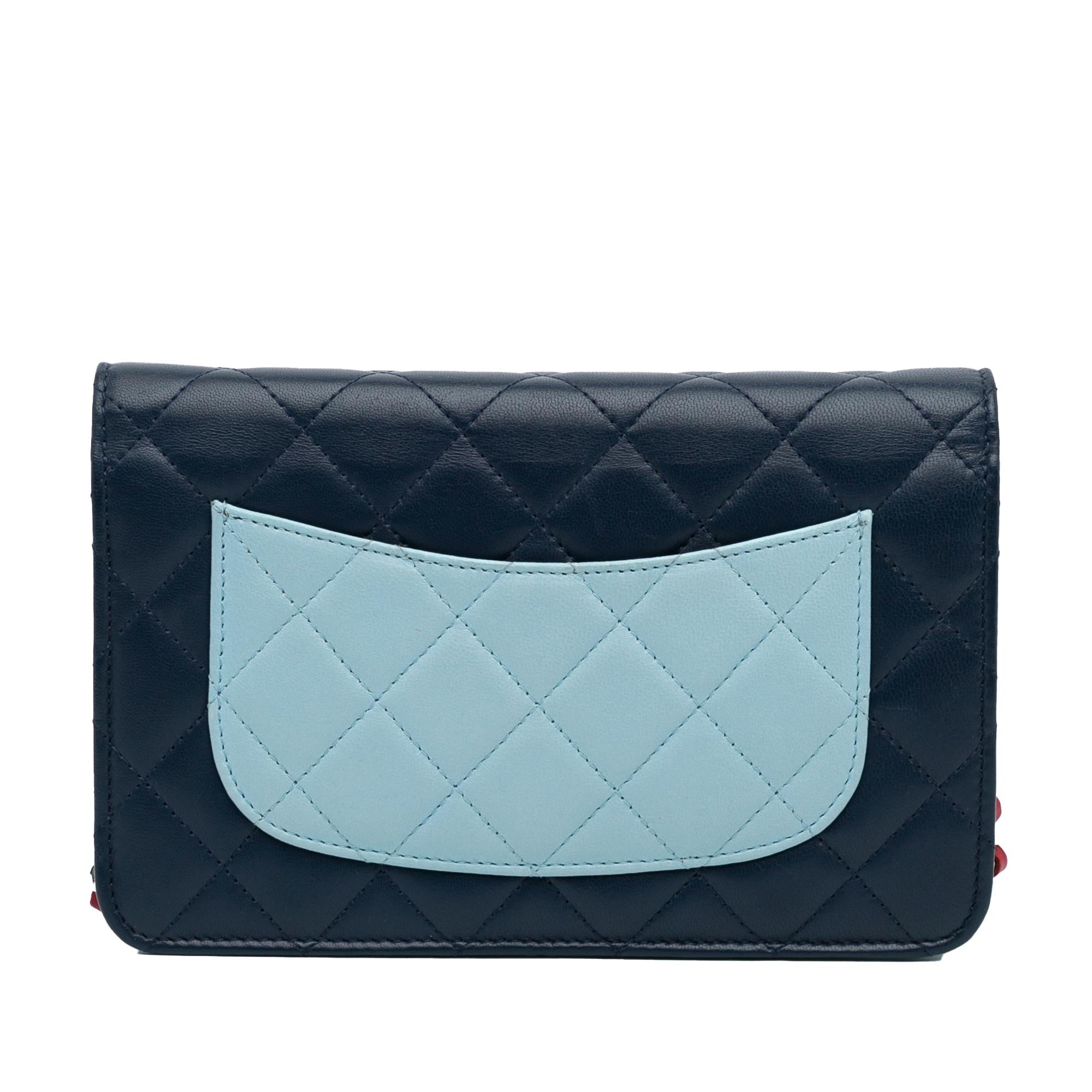 Chanel Tricolor CC Wallet on Chain (SHG-eSS2py)