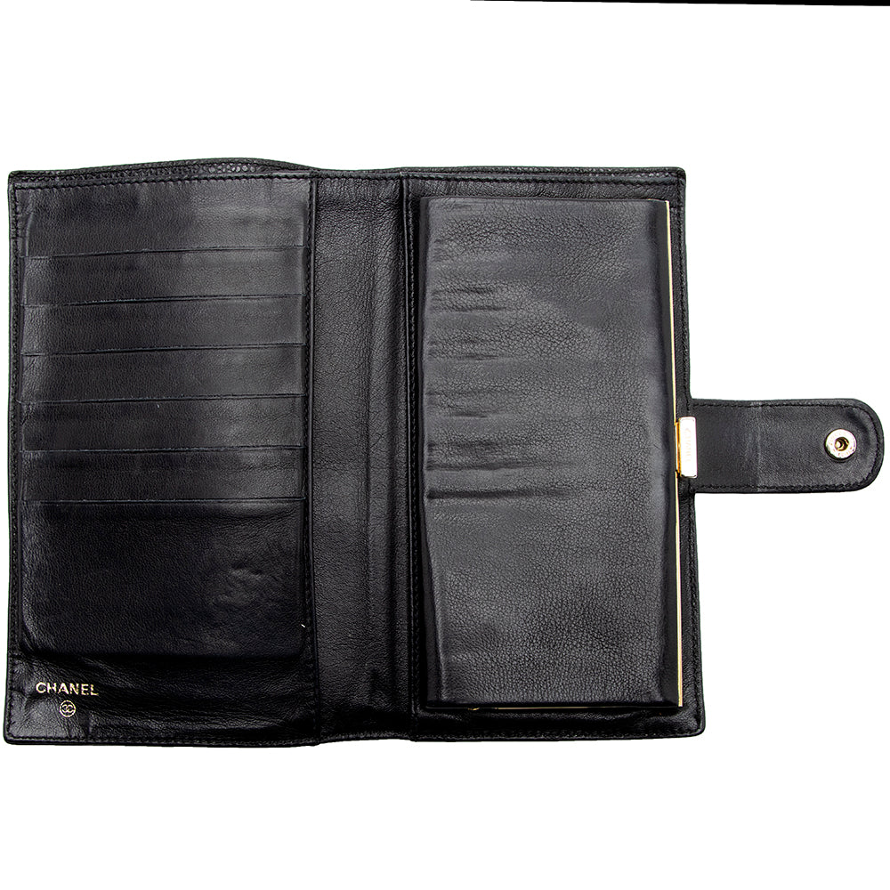 Chanel Vintage Caviar Leather Timeless French Purse Wallet (SHF-18000)