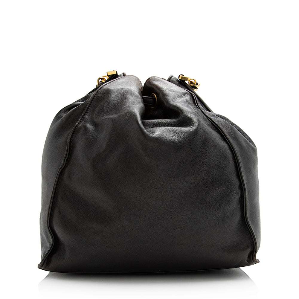 Chanel Vintage Lambskin Timeless CC Drawstring Bucket Bag (SHF-21271)