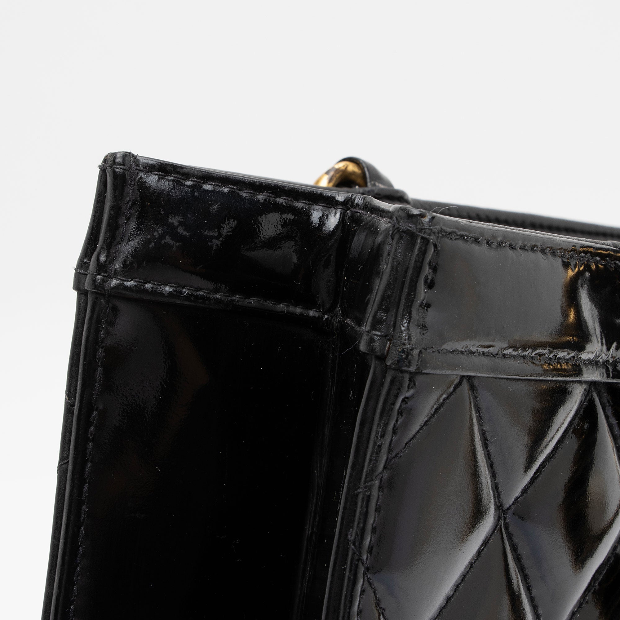Chanel Vintage Patent Leather Chain Handle Tote (SHF-GLm7W1)