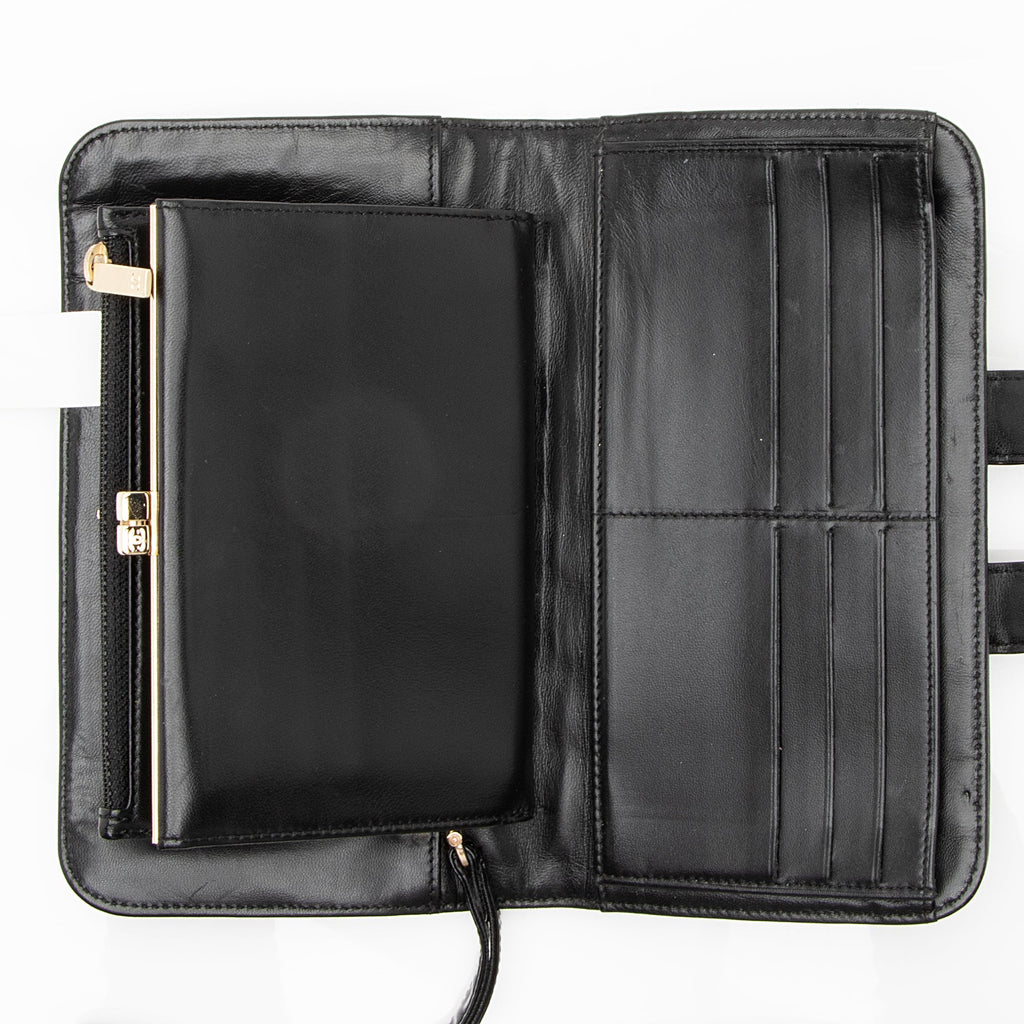 Chanel Vintage Patent Leather Chocolate Bar Wallet (SHF-22754)
