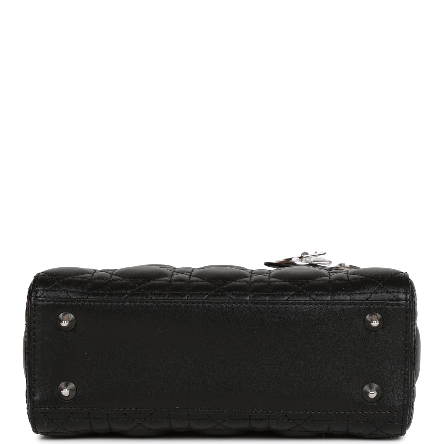 Christian Dior Small ABCDior Lady Dior Tote Black Lambskin Silver Hardware