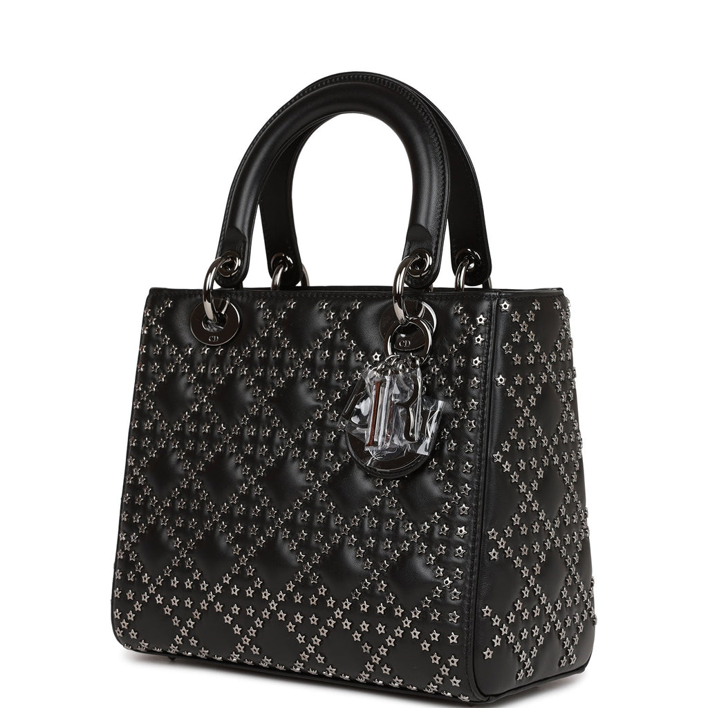 Christian Dior Lucky Star MeDior Tote Black Lambskin Ruthenium Hardware