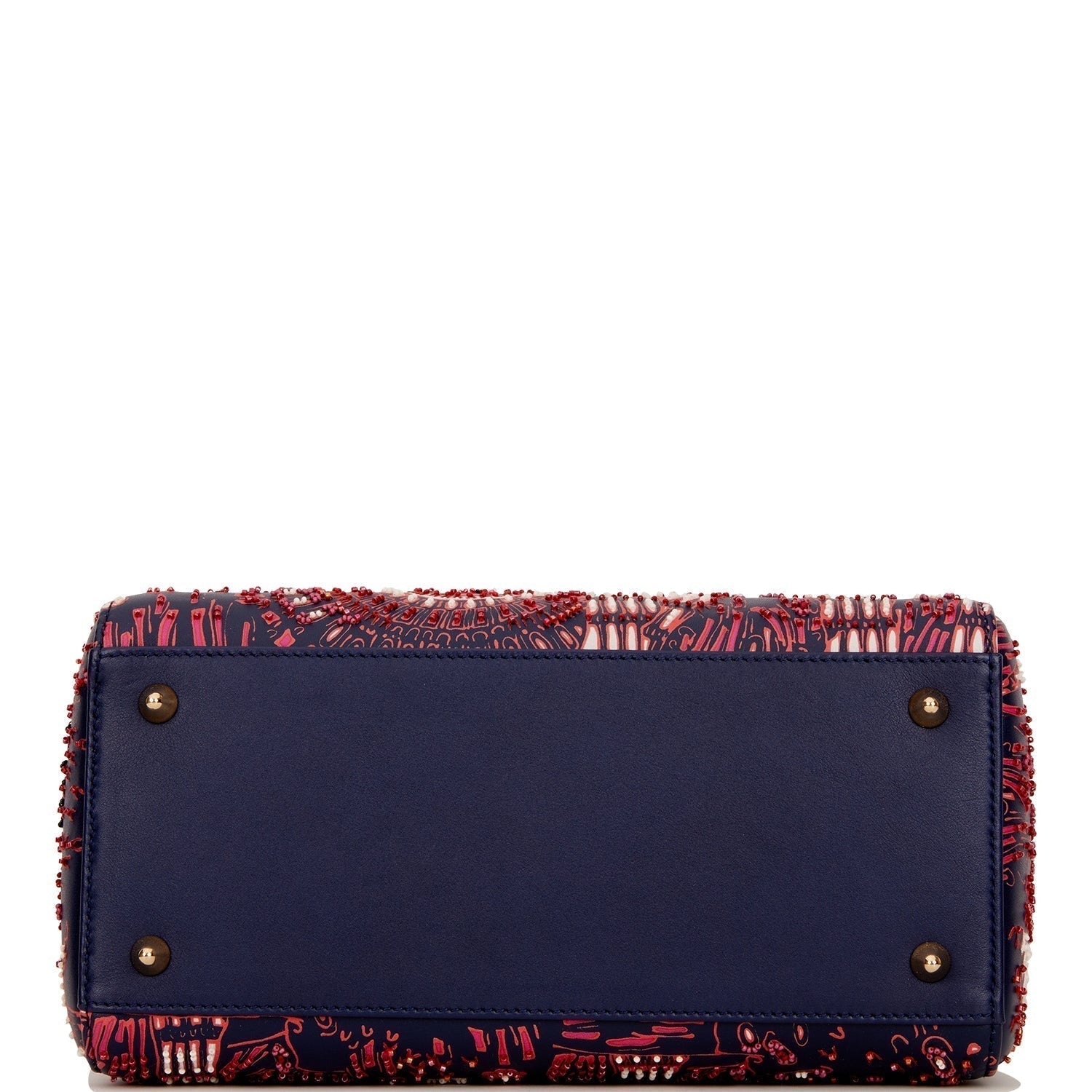 Christian Dior MeDior Tote Navy Beaded Leather Gold Hardware