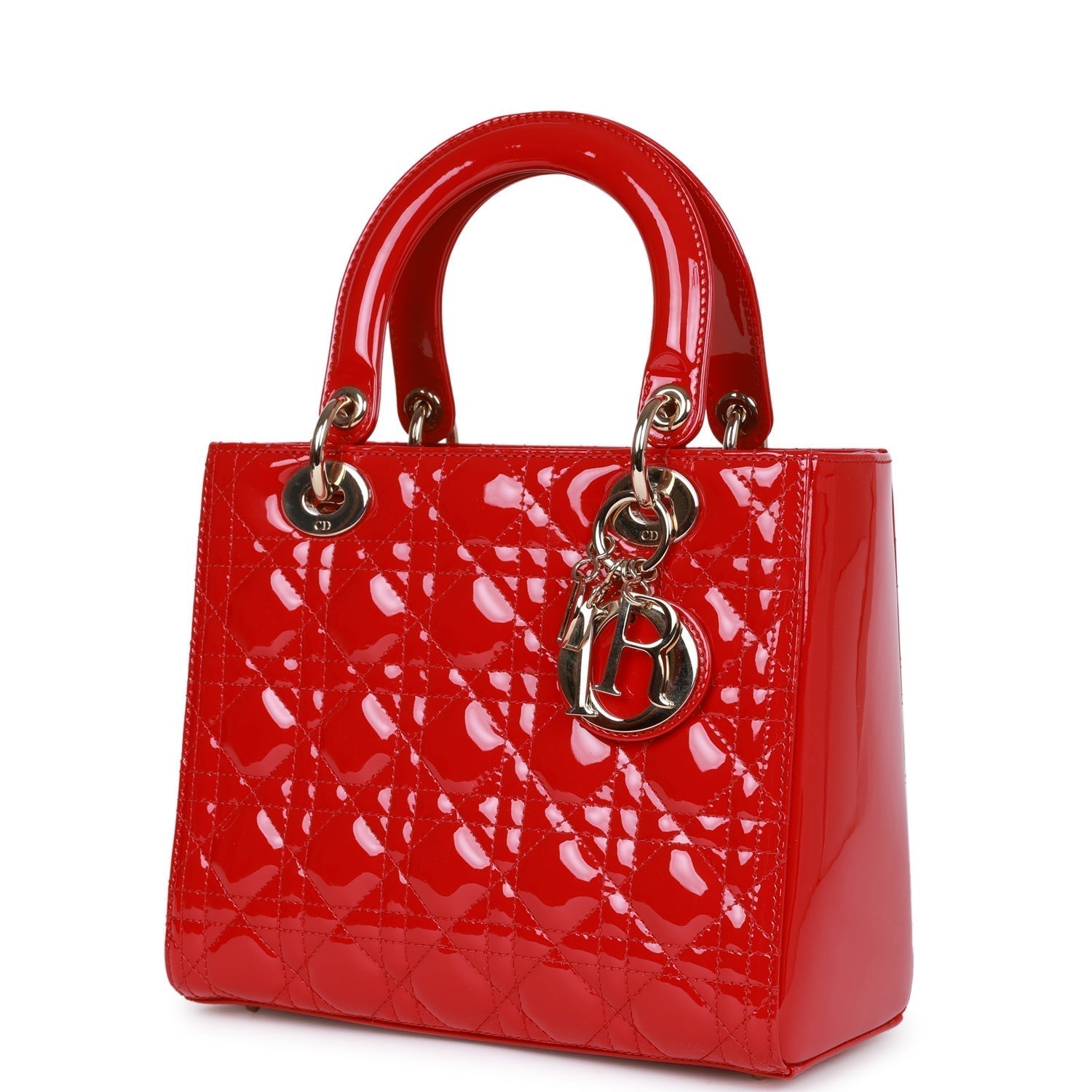 Christian Dior MeDior Tote Red Patent Gold Hardware