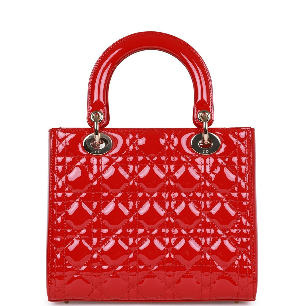 Christian Dior MeDior Tote Red Patent Gold Hardware