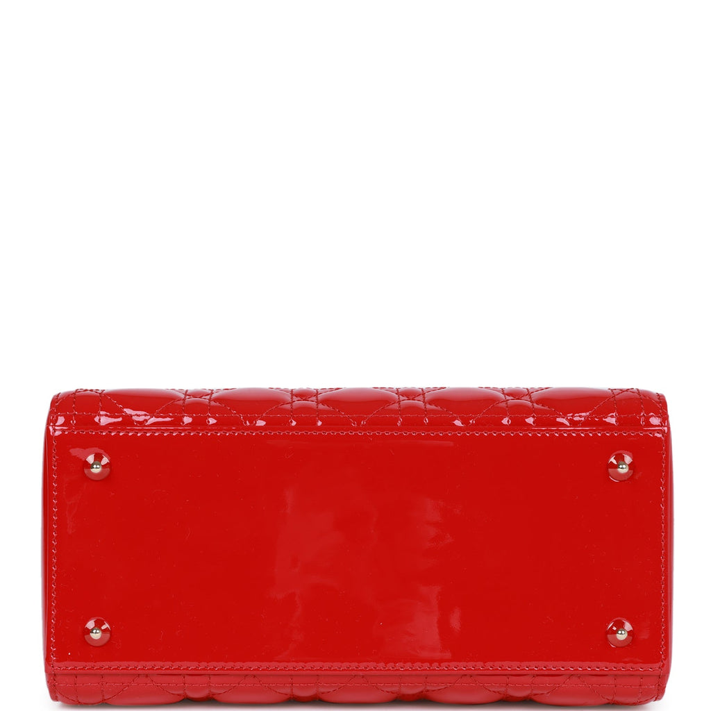 Christian Dior MeDior Tote Red Patent Gold Hardware