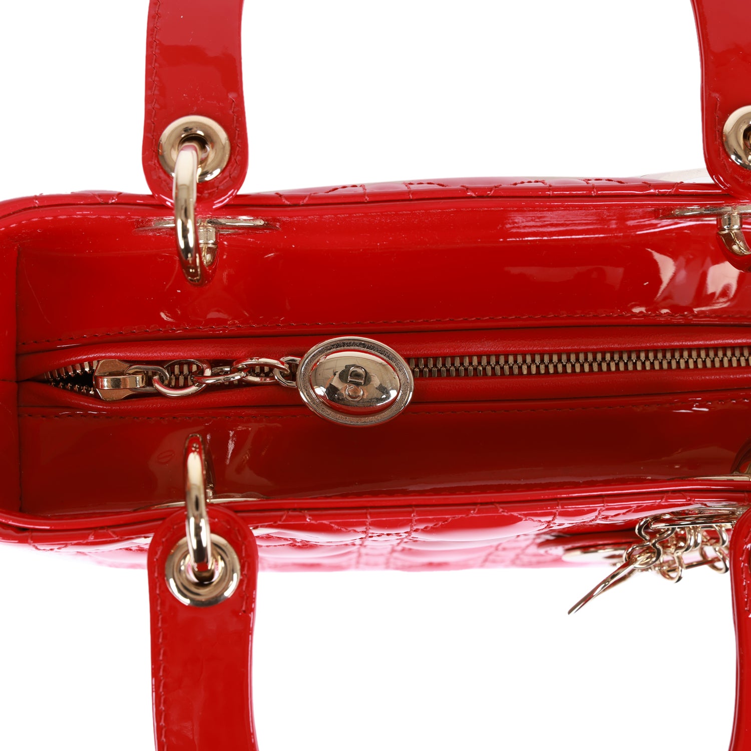 Christian Dior MeDior Tote Red Patent Gold Hardware