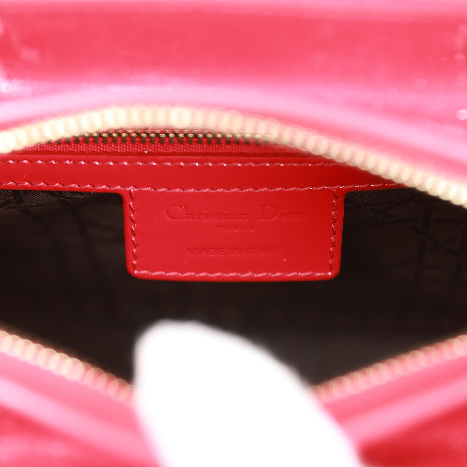 Christian Dior MeDior Tote Red Patent Gold Hardware