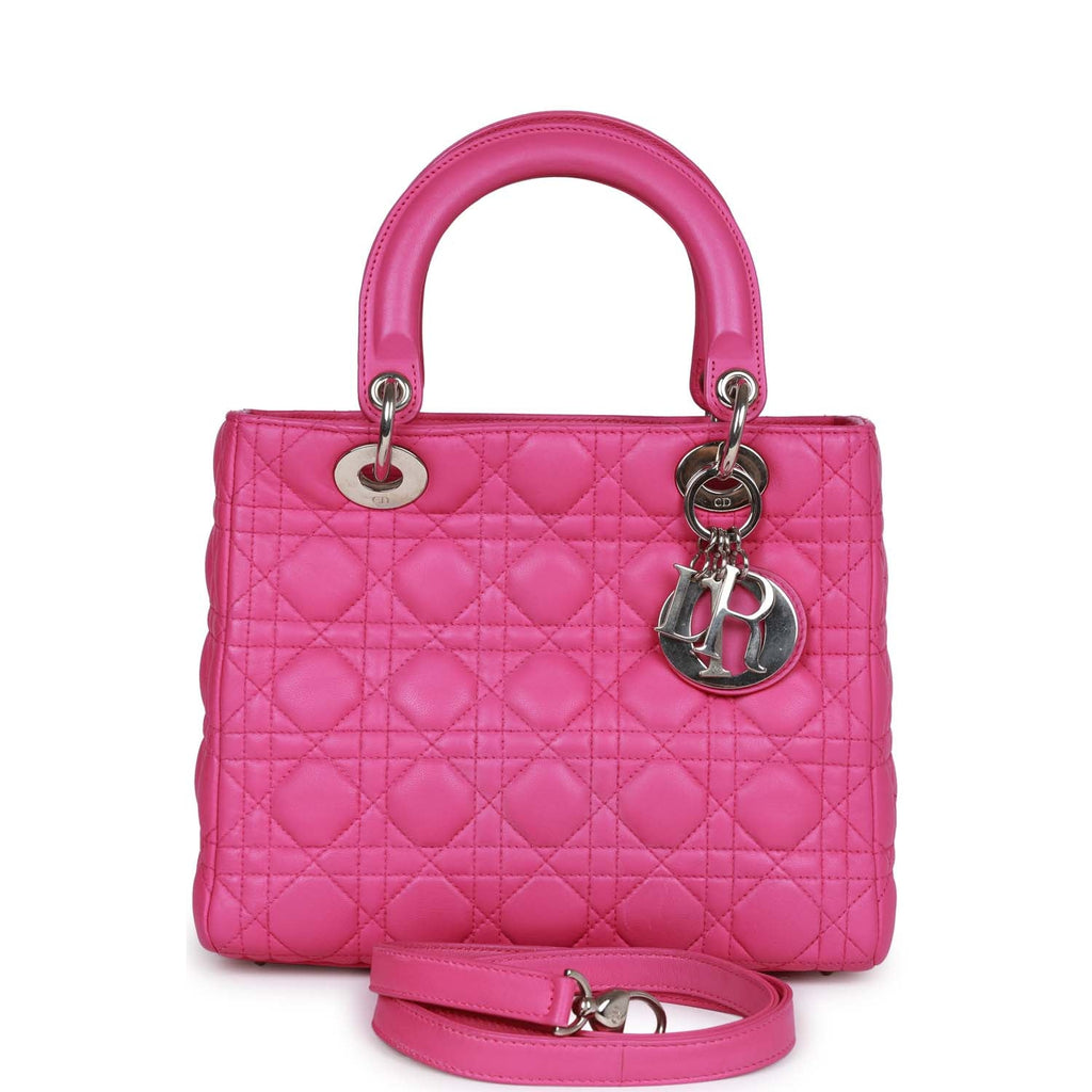 Christian Dior MeDior Tote Fuchsia Lambskin Silver Hardware