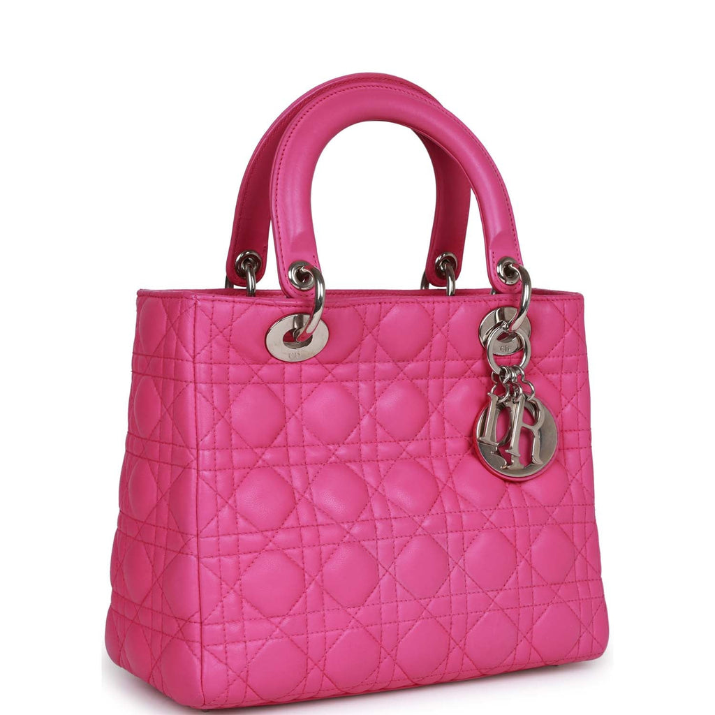 Christian Dior MeDior Tote Fuchsia Lambskin Silver Hardware