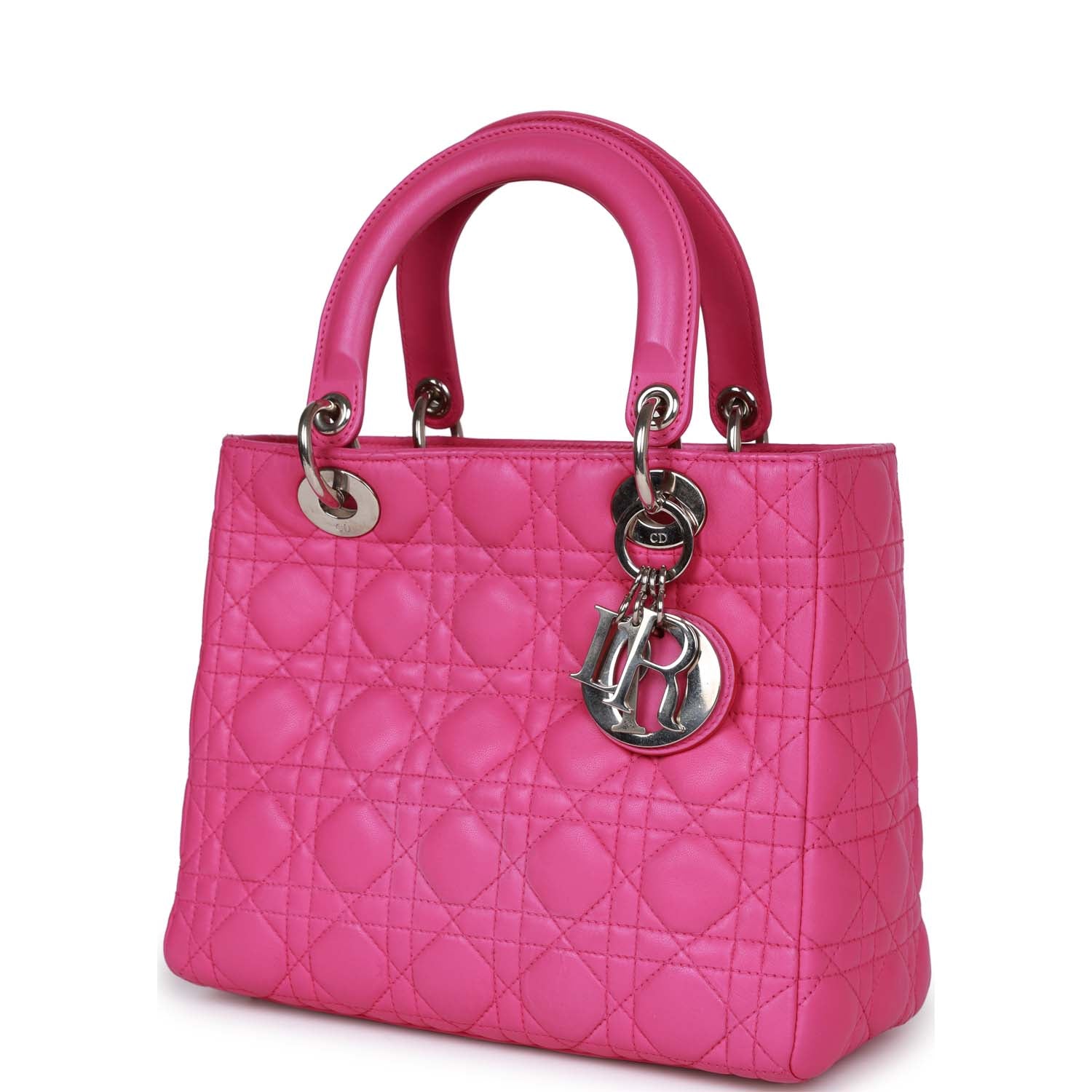 Christian Dior MeDior Tote Fuchsia Lambskin Silver Hardware