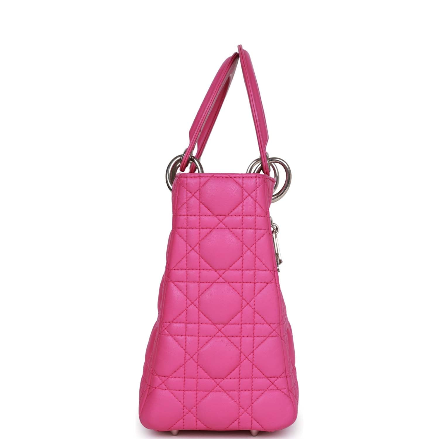 Christian Dior MeDior Tote Fuchsia Lambskin Silver Hardware