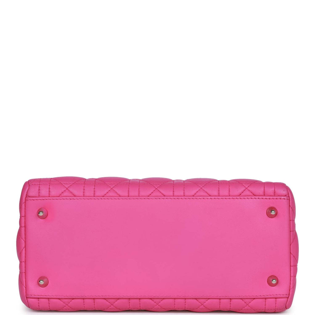 Christian Dior MeDior Tote Fuchsia Lambskin Silver Hardware
