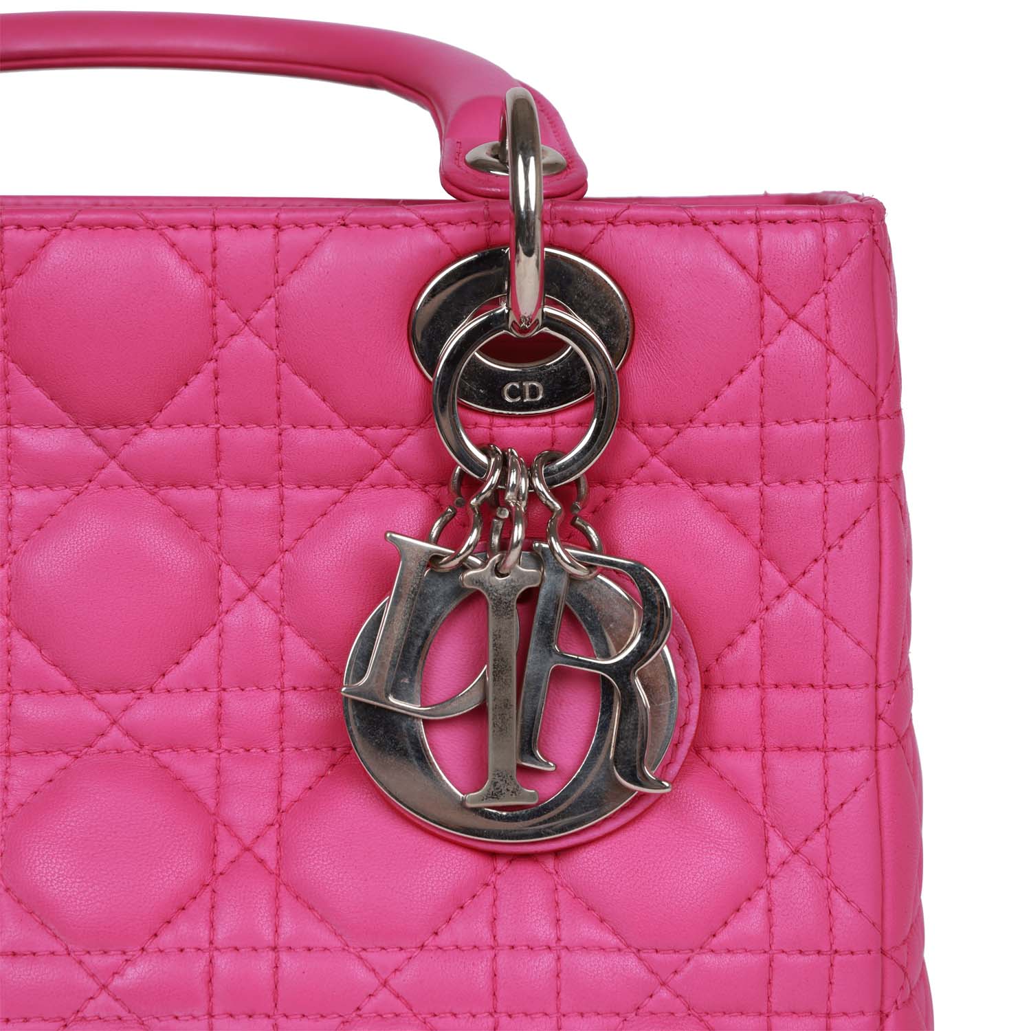 Christian Dior MeDior Tote Fuchsia Lambskin Silver Hardware