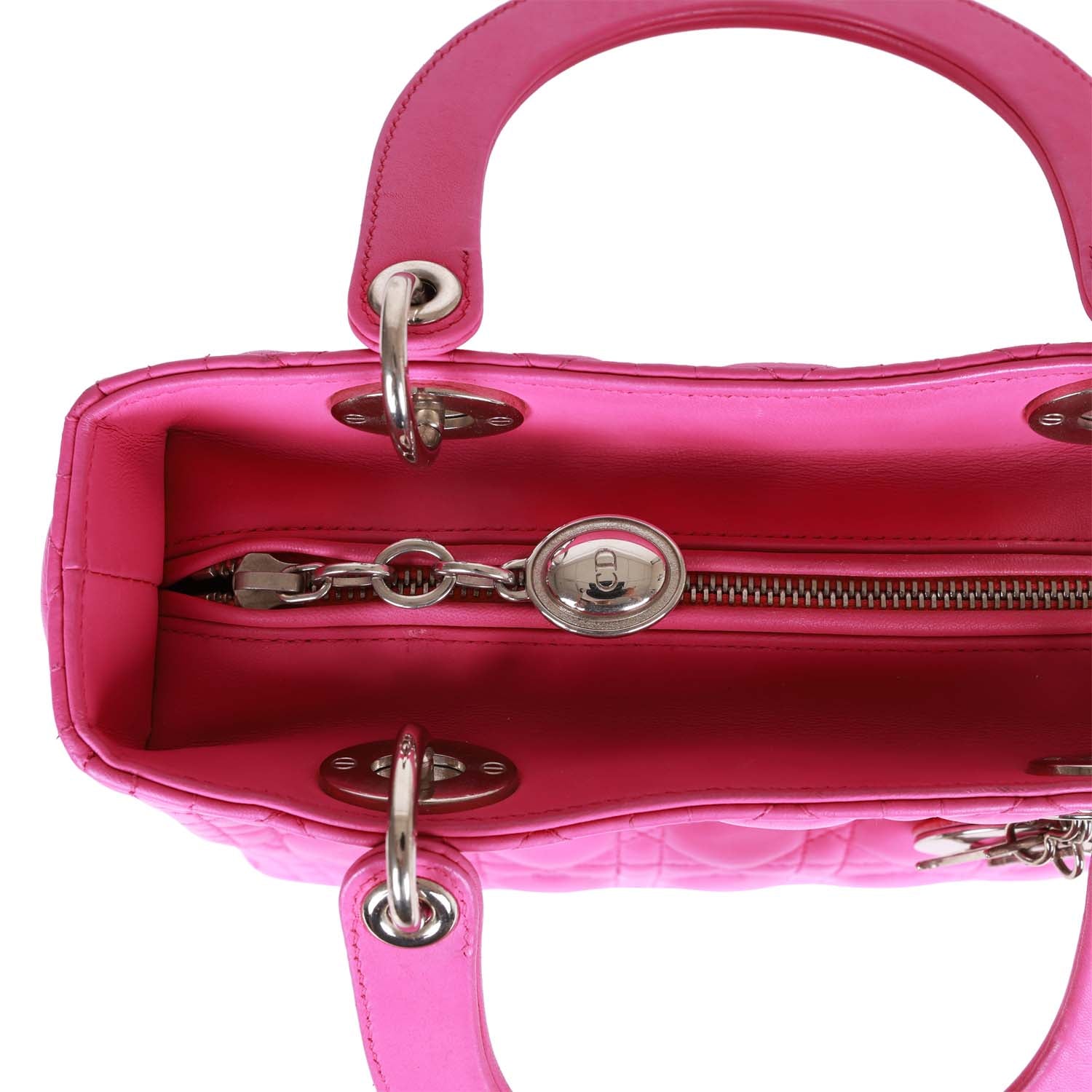Christian Dior MeDior Tote Fuchsia Lambskin Silver Hardware