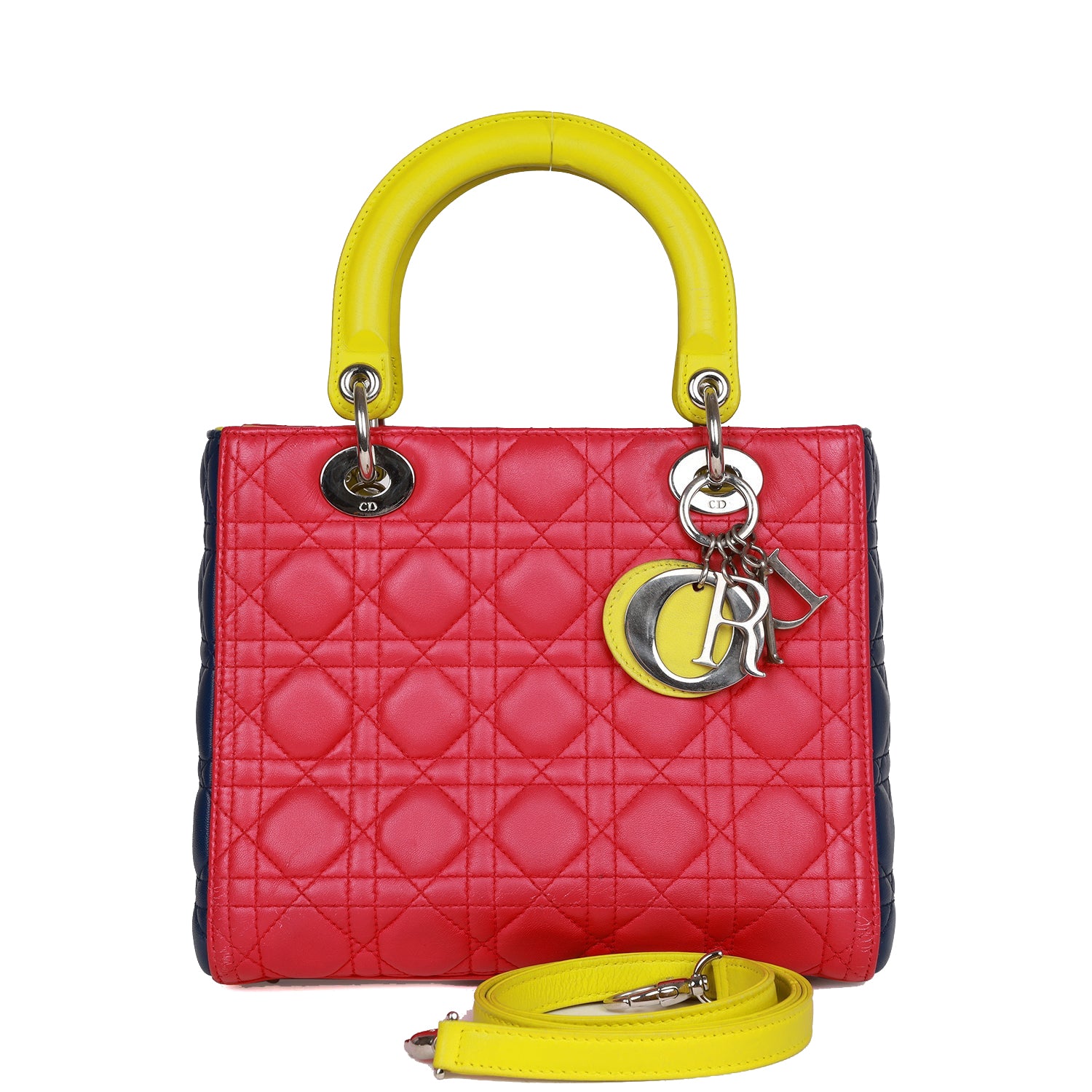 Christian Dior MeDior Tricolor Cannage Lambskin Silver Hardware
