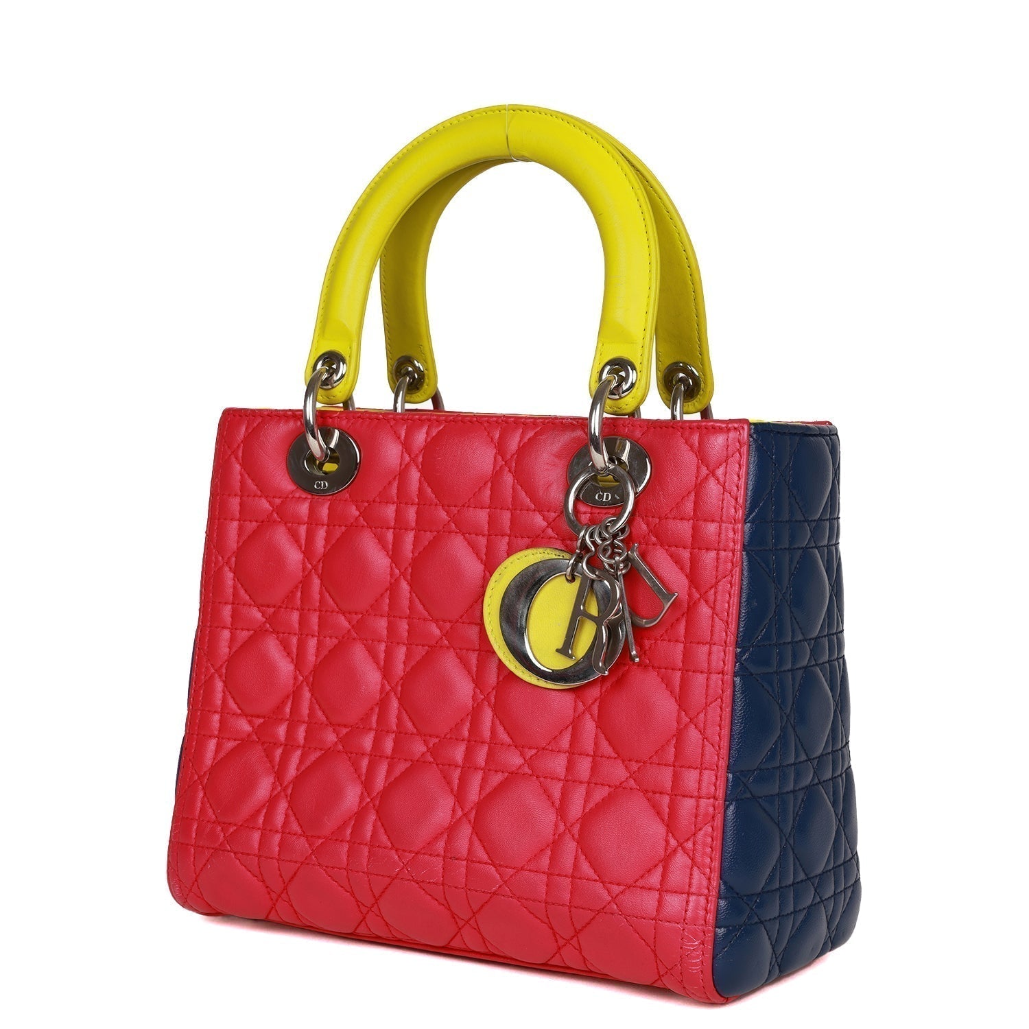 Christian Dior MeDior Tricolor Cannage Lambskin Silver Hardware
