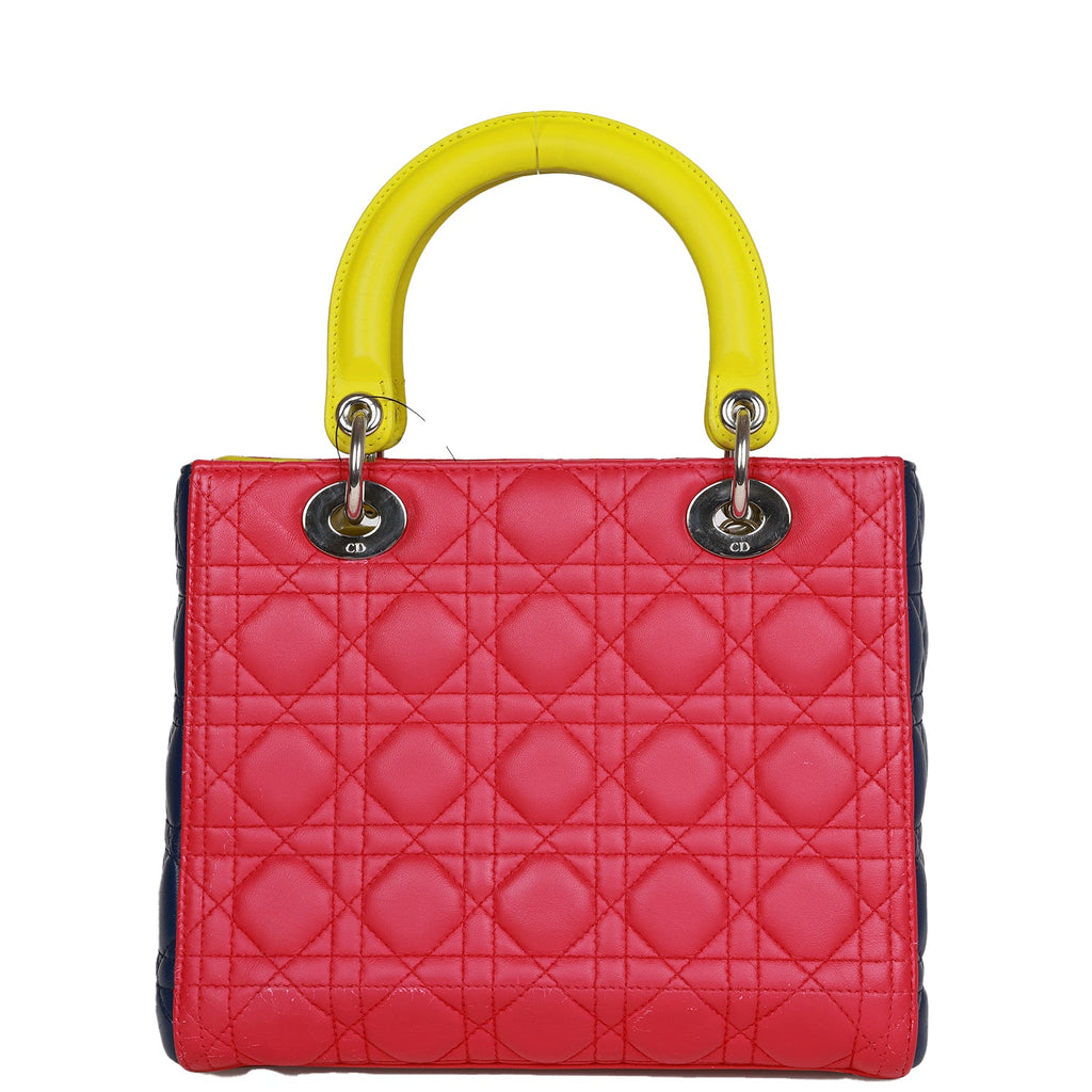 Christian Dior MeDior Tricolor Cannage Lambskin Silver Hardware