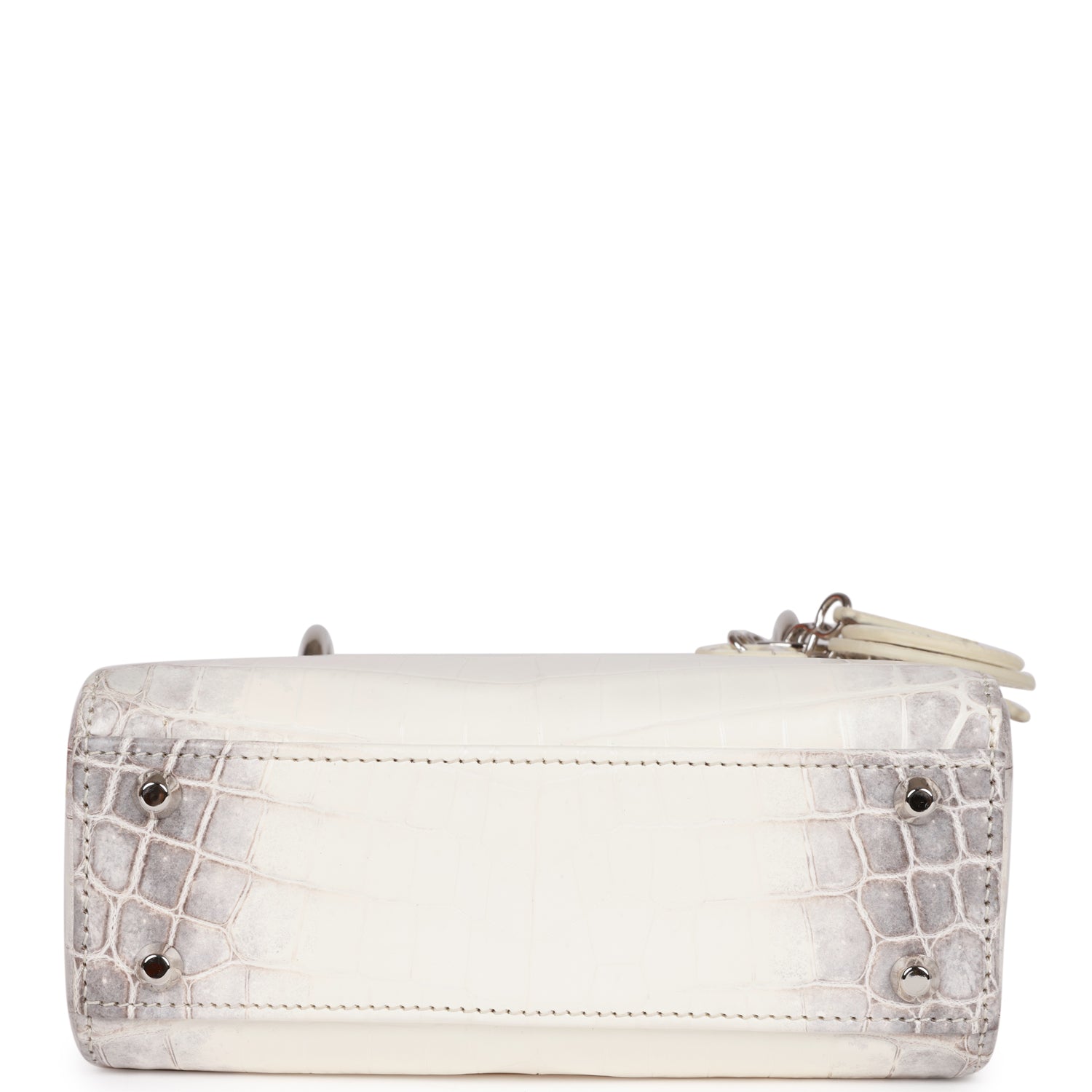 Christian Dior Small Lady Dior Tote White Himalaya CrocoDior Hardware