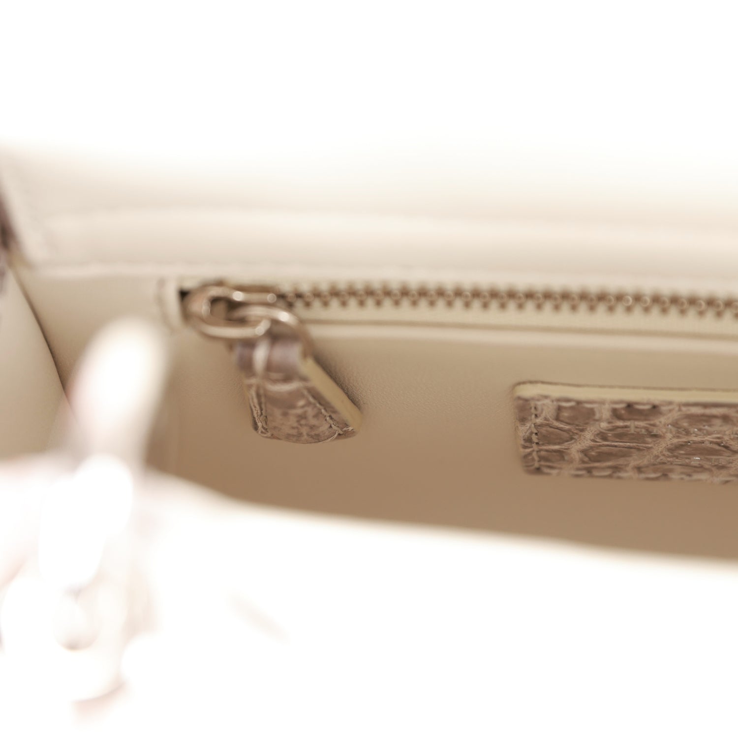Christian Dior Small Lady Dior Tote White Himalaya CrocoDior Hardware