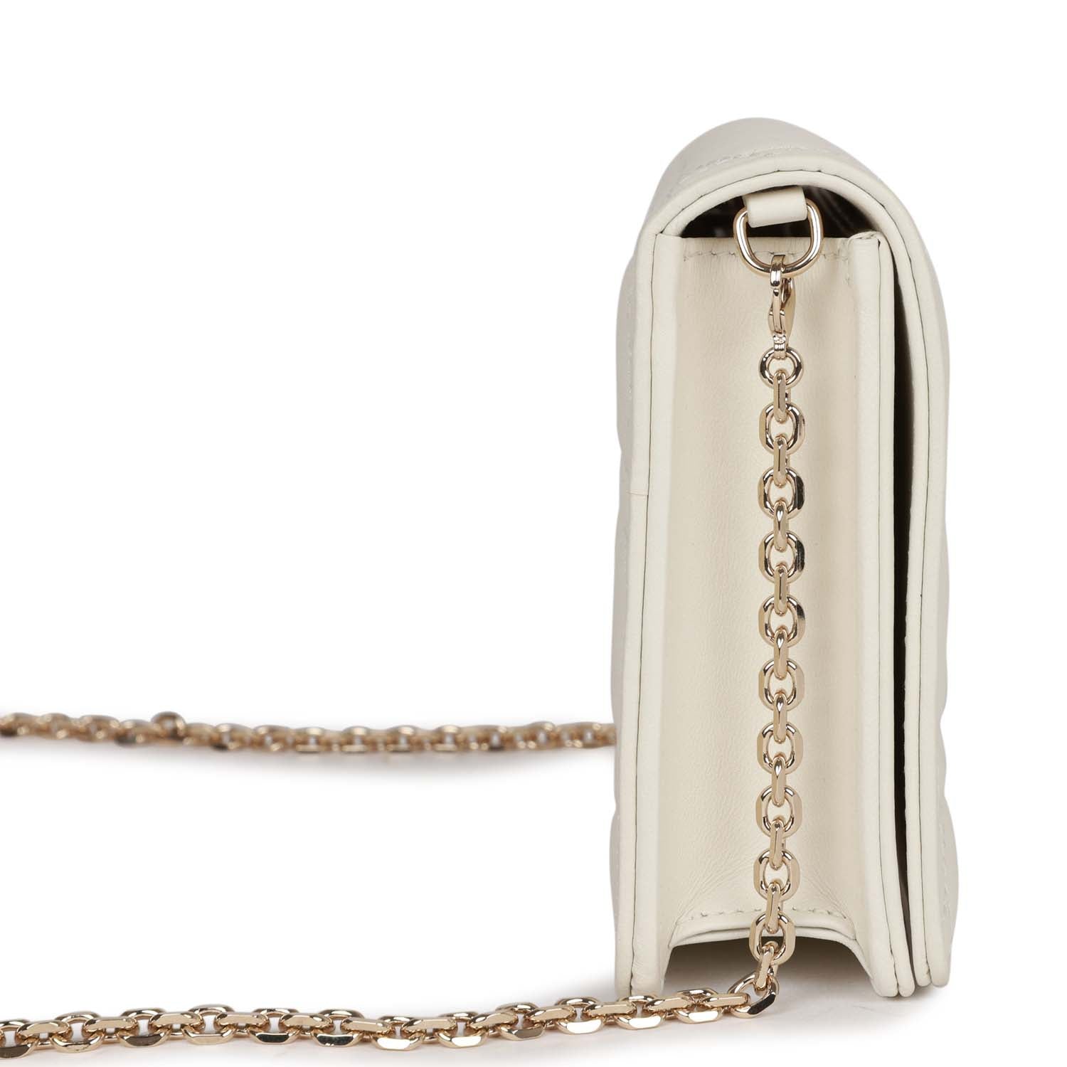 Christian Dior Lady Dior Pouch Latte Lambskin Gold Hardware