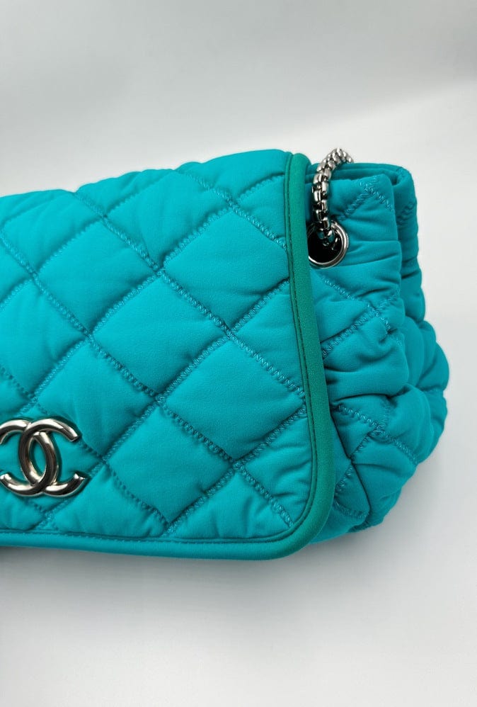 Chanel Bubble Quilted Shoulder Bag - Turquoise Blue
