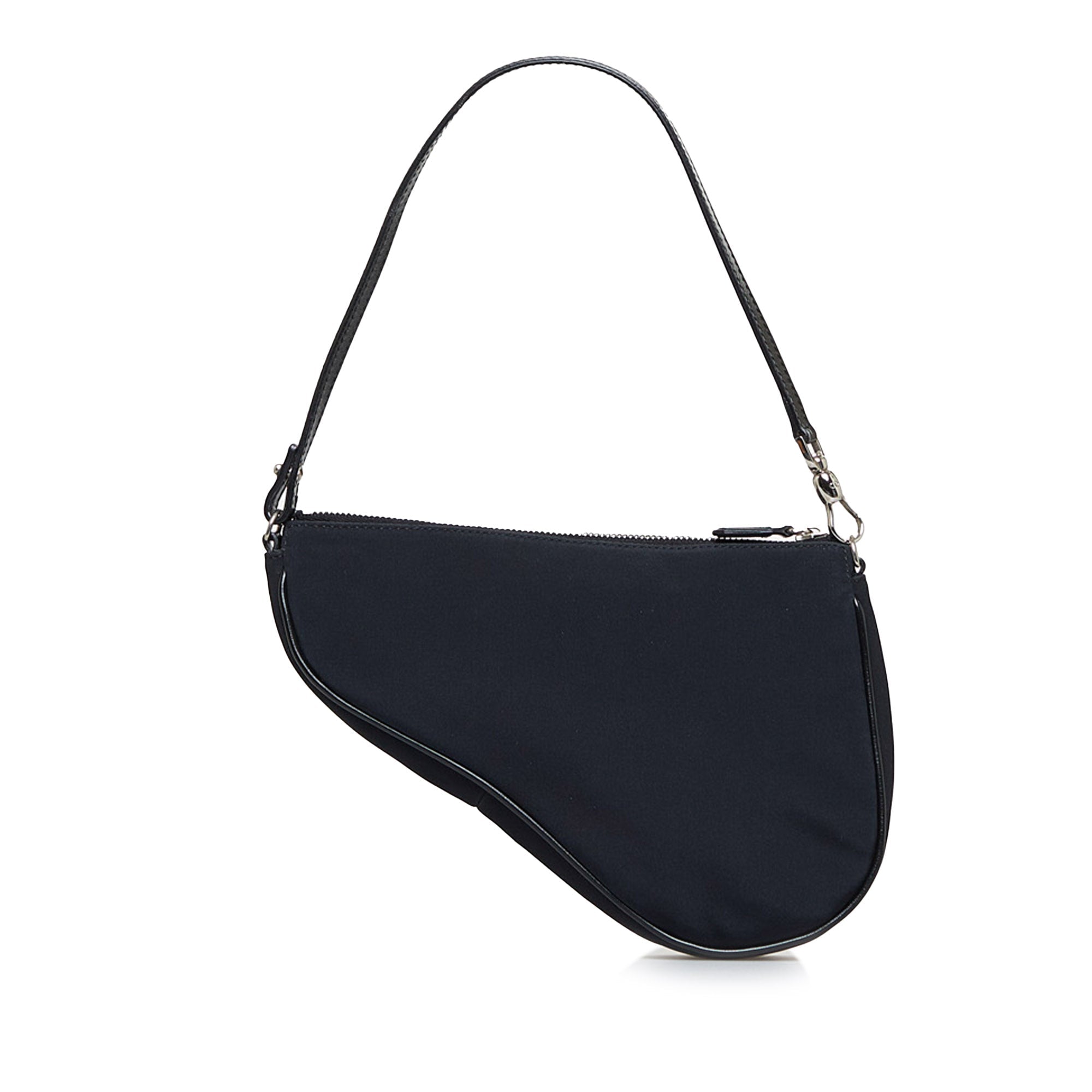 Dior Beaded Floral Saddle Pochette Black