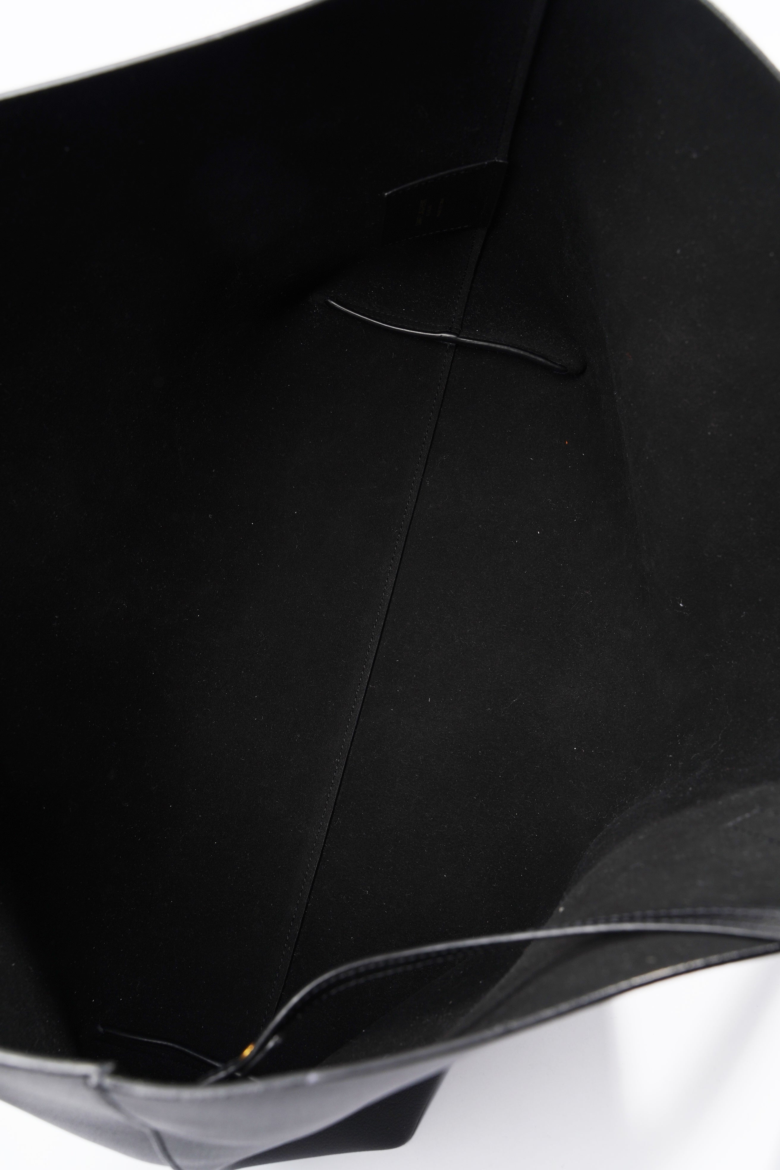 Saint Laurent Logo Print Tote Black Leather Large