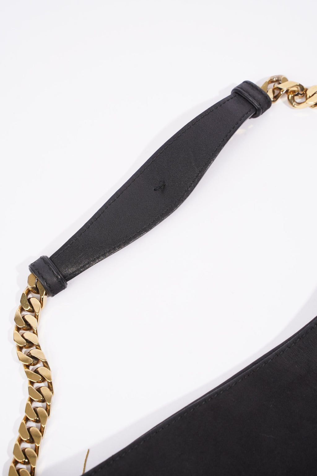 Gucci 1970 Medium Gold Chain Hobo Bag Black Leather