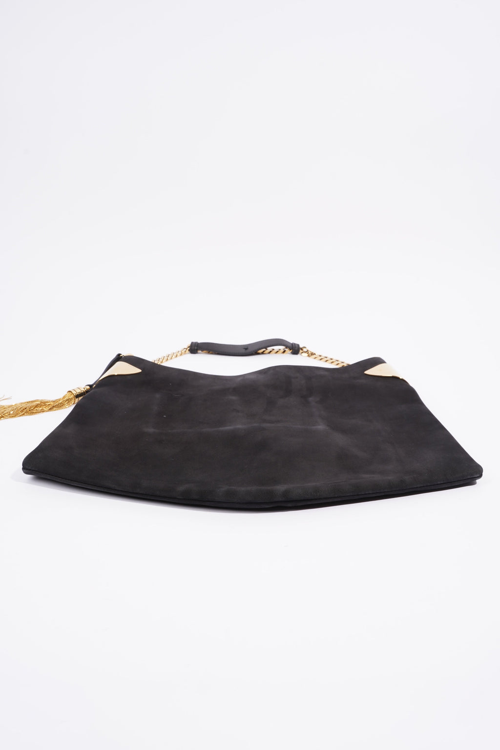 Gucci 1970 Medium Gold Chain Hobo Bag Black Leather