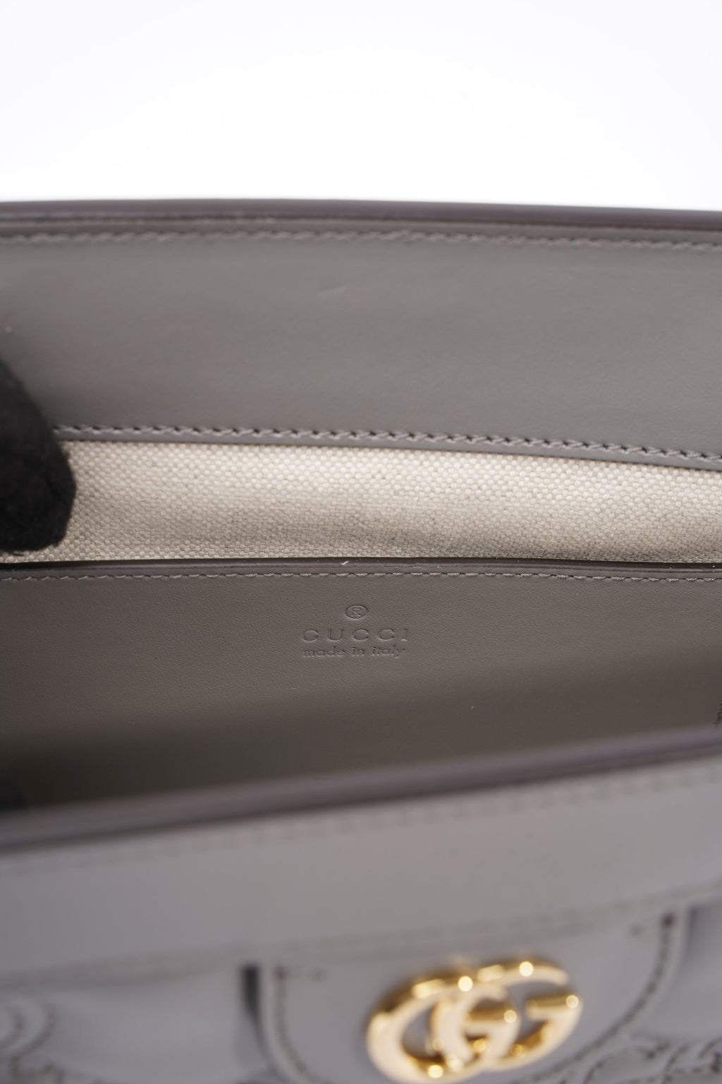 Gucci GG Matelasse Grey Matelasse Leather Small