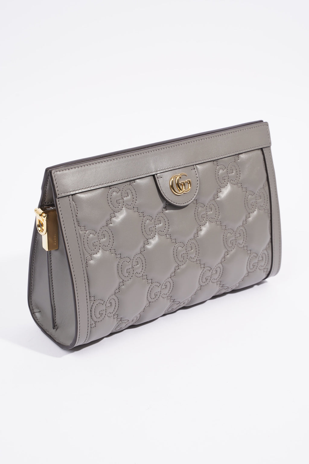 Gucci GG Matelasse Grey Matelasse Leather Small