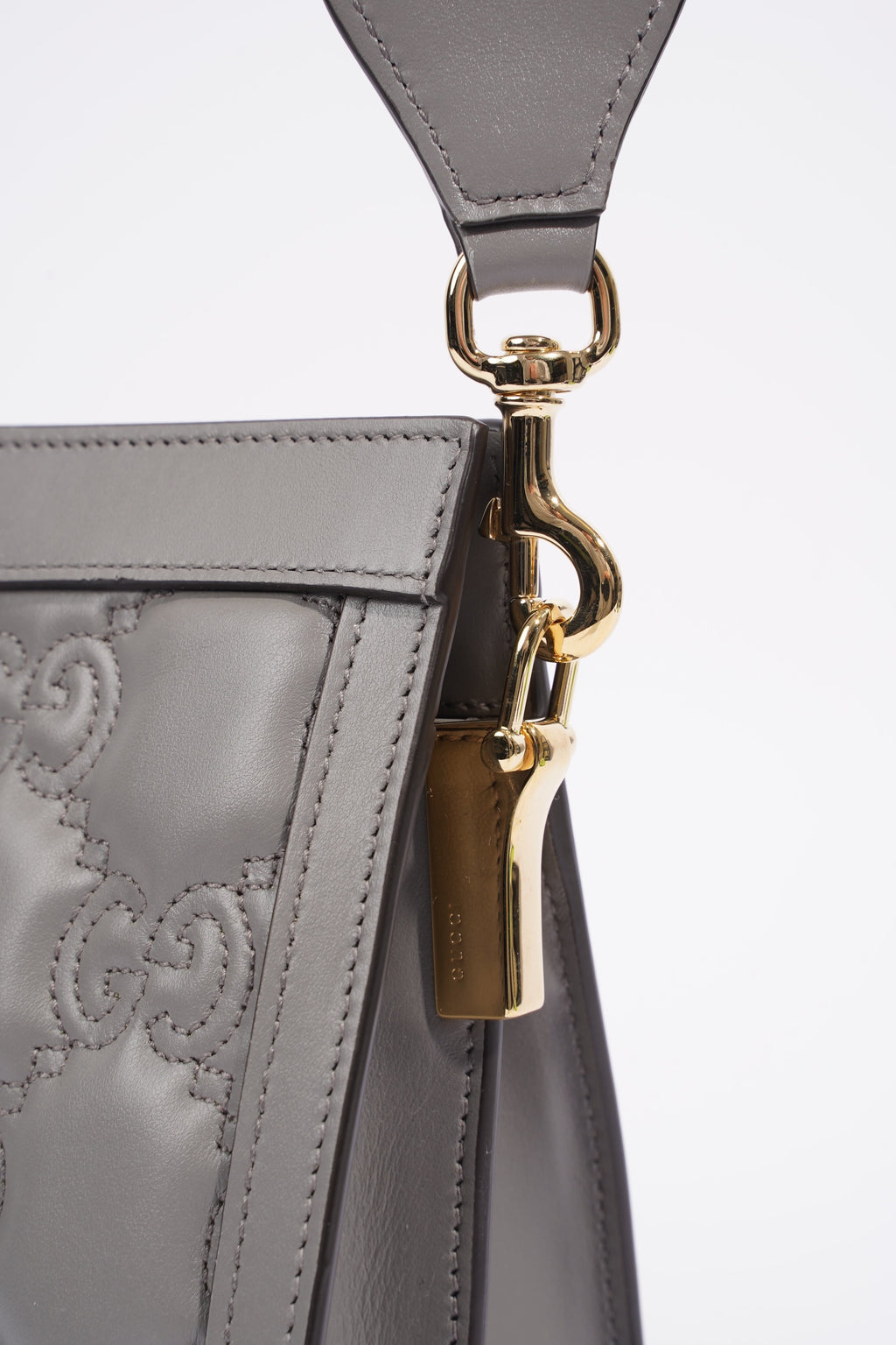 Gucci GG Matelasse Grey Matelasse Leather Small