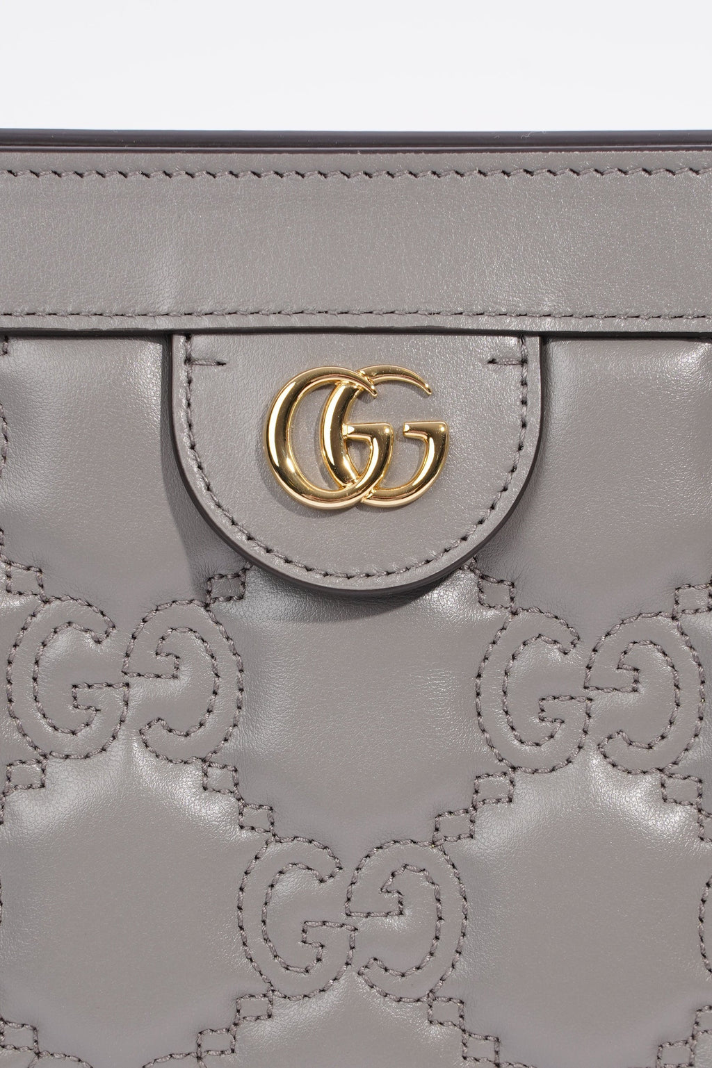 Gucci GG Matelasse Grey Matelasse Leather Small