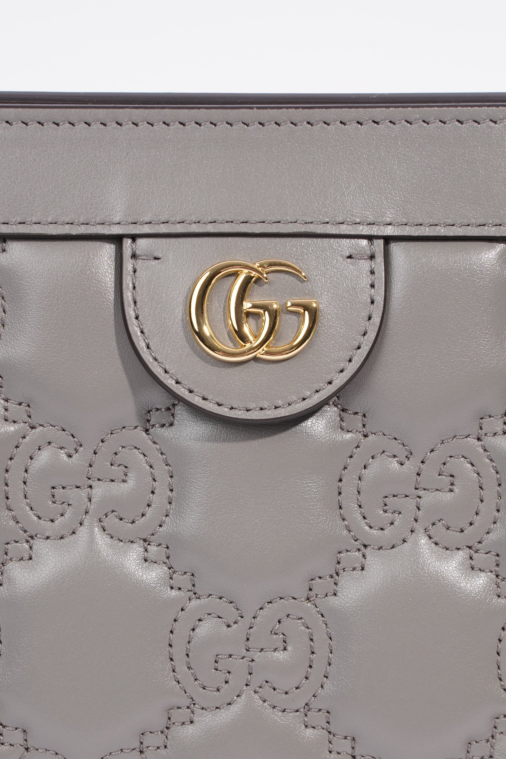 Gucci GG Matelasse Grey Matelasse Leather Small