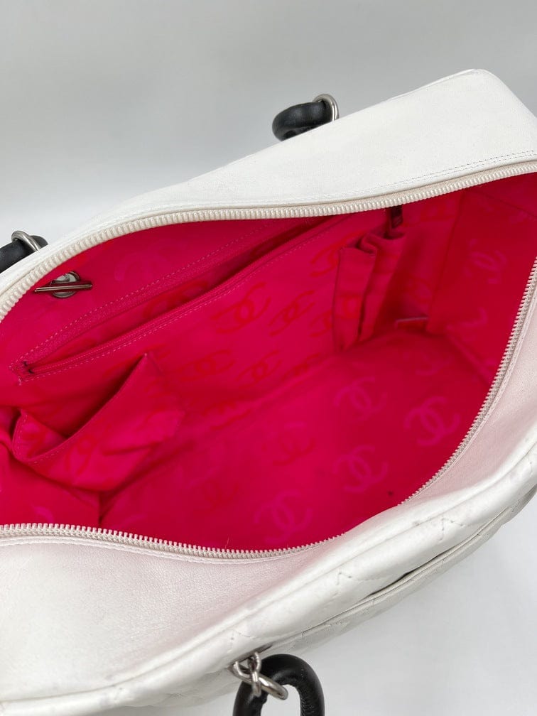 Chanel Cambon Reporter Bag in White Leather