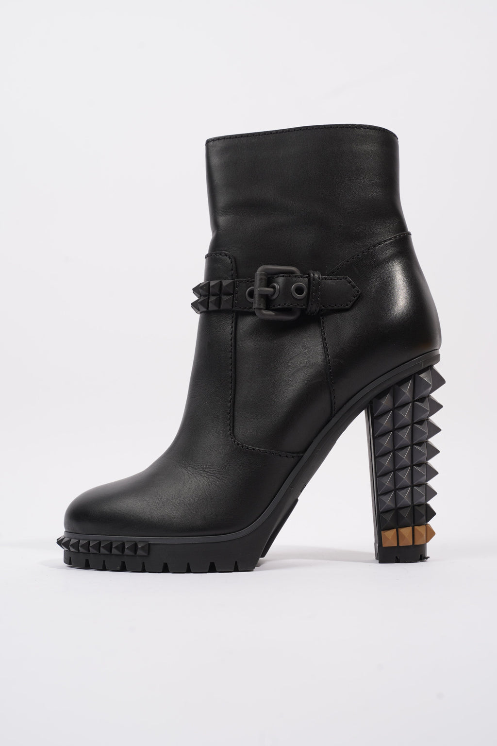 Fendi Buckled Heeled Boots 115 Black Leather EU 40 UK 7