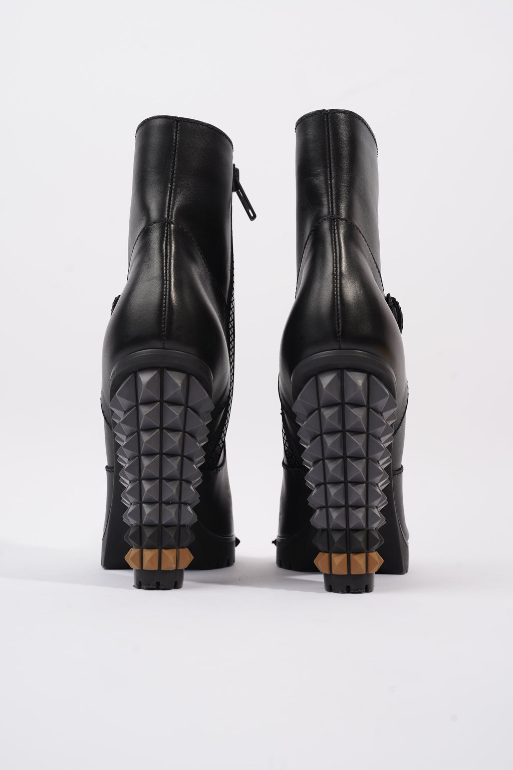 Fendi Buckled Heeled Boots 115 Black Leather EU 40 UK 7