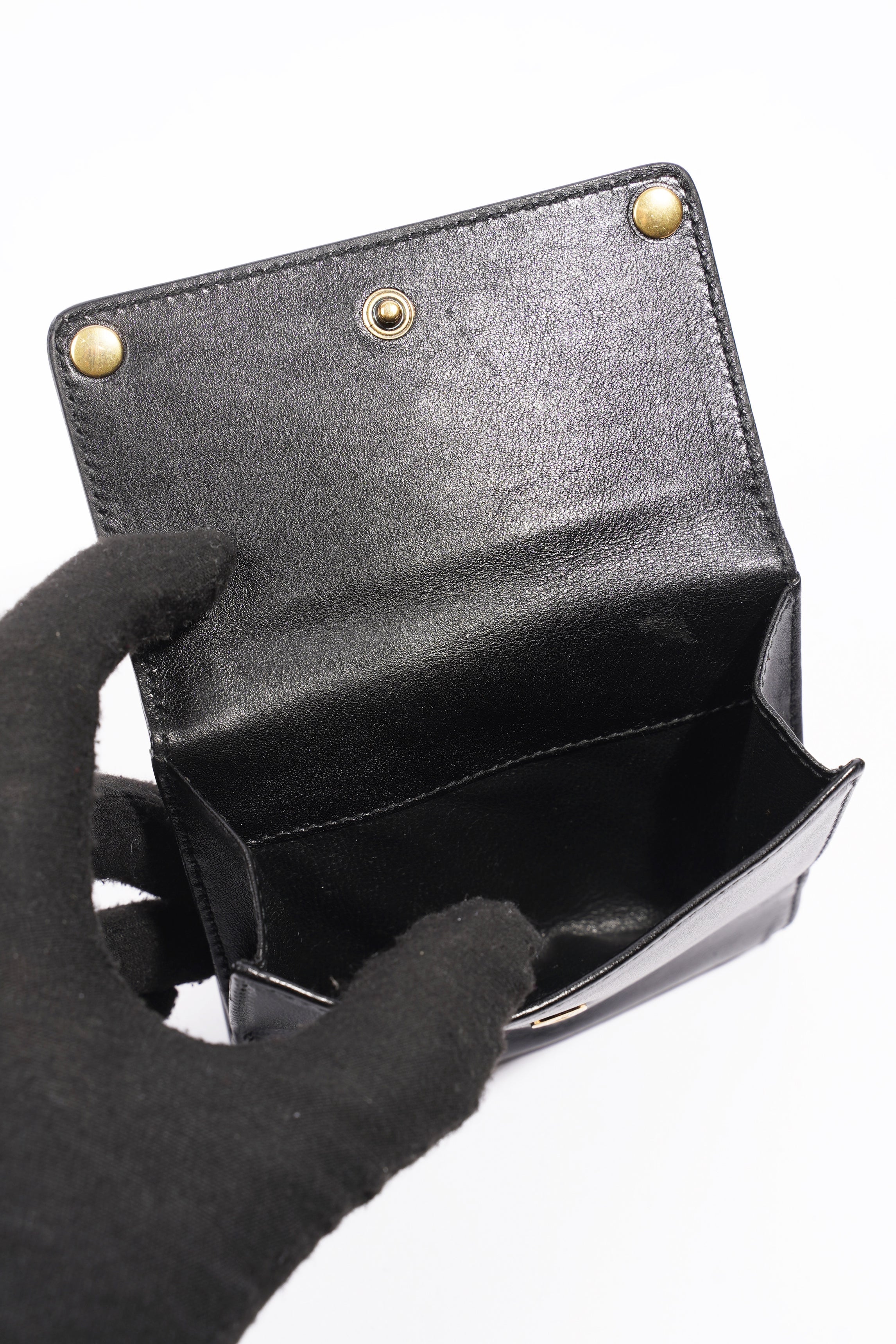 Gucci Babouska Compact Wallet Black Leather