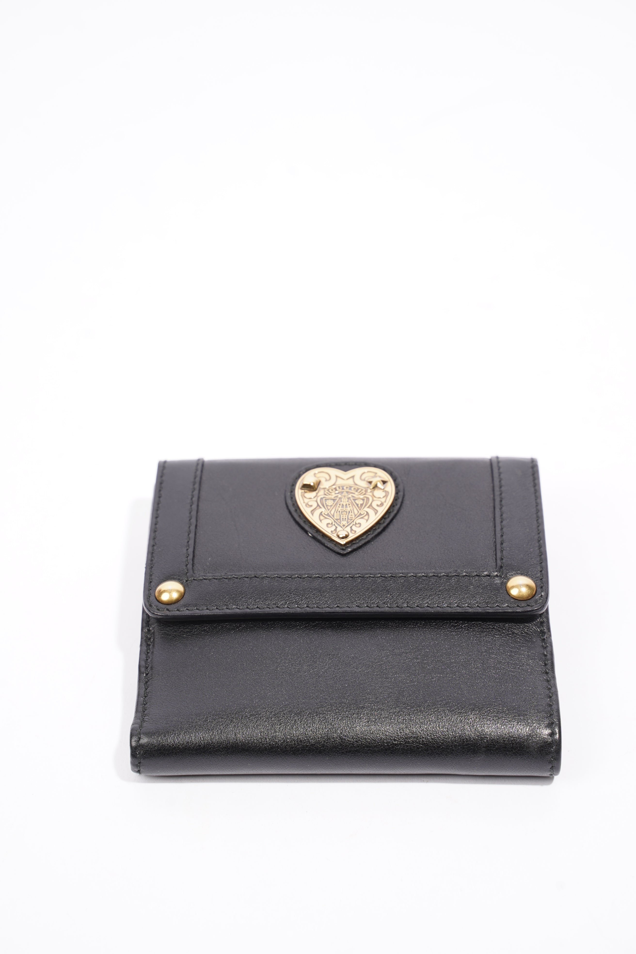 Gucci Babouska Compact Wallet Black Leather