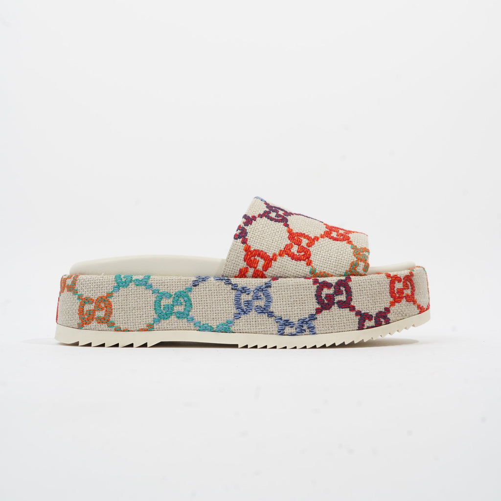 Gucci GG Jacquard Beige / Multicolour Tweed EU 38 UK 5