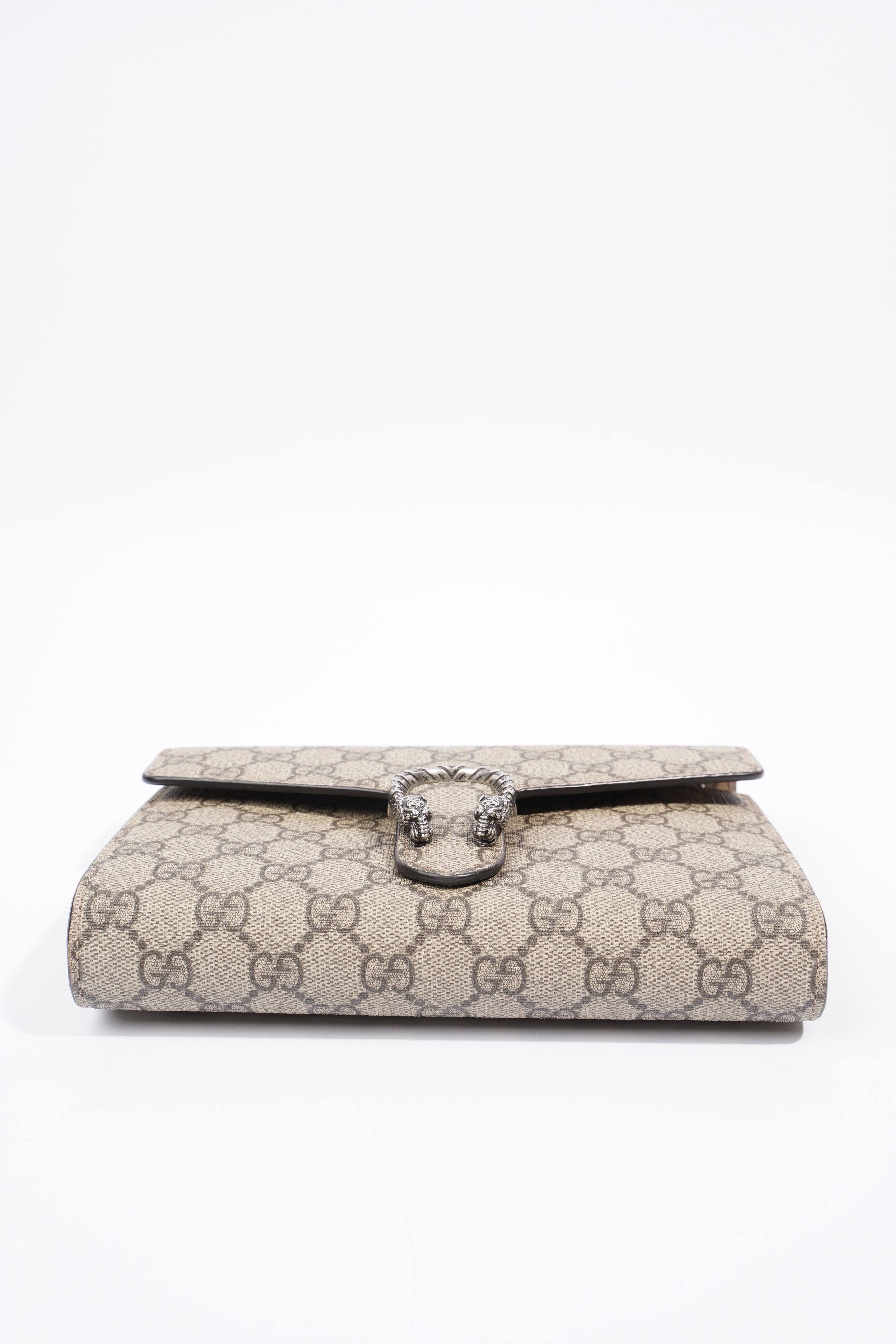 Gucci Dionysus GG Supreme Chain Wallet Beige And Ebony GG Supreme Coated Canvas