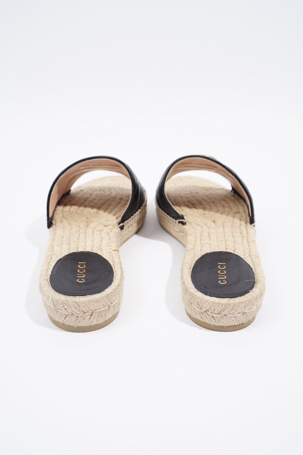 Gucci GG Matelasse Espadrille Black Leather EU 38 UK 5