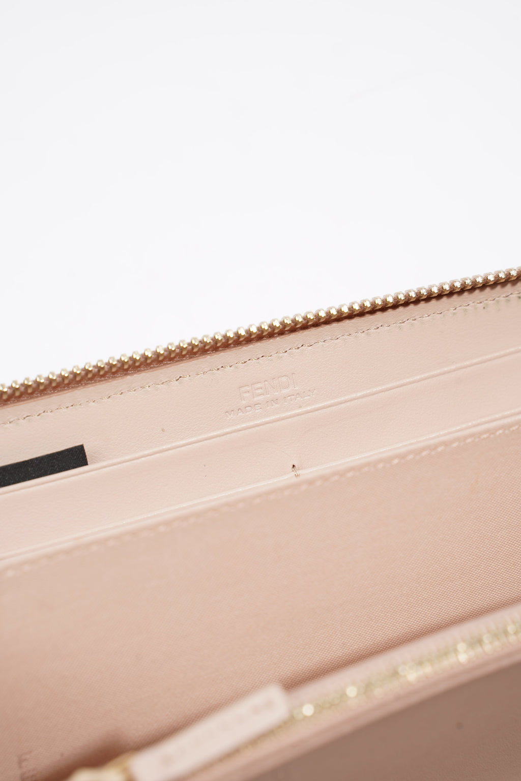 Fendi Zip Around Wallet Pale Pink Leather