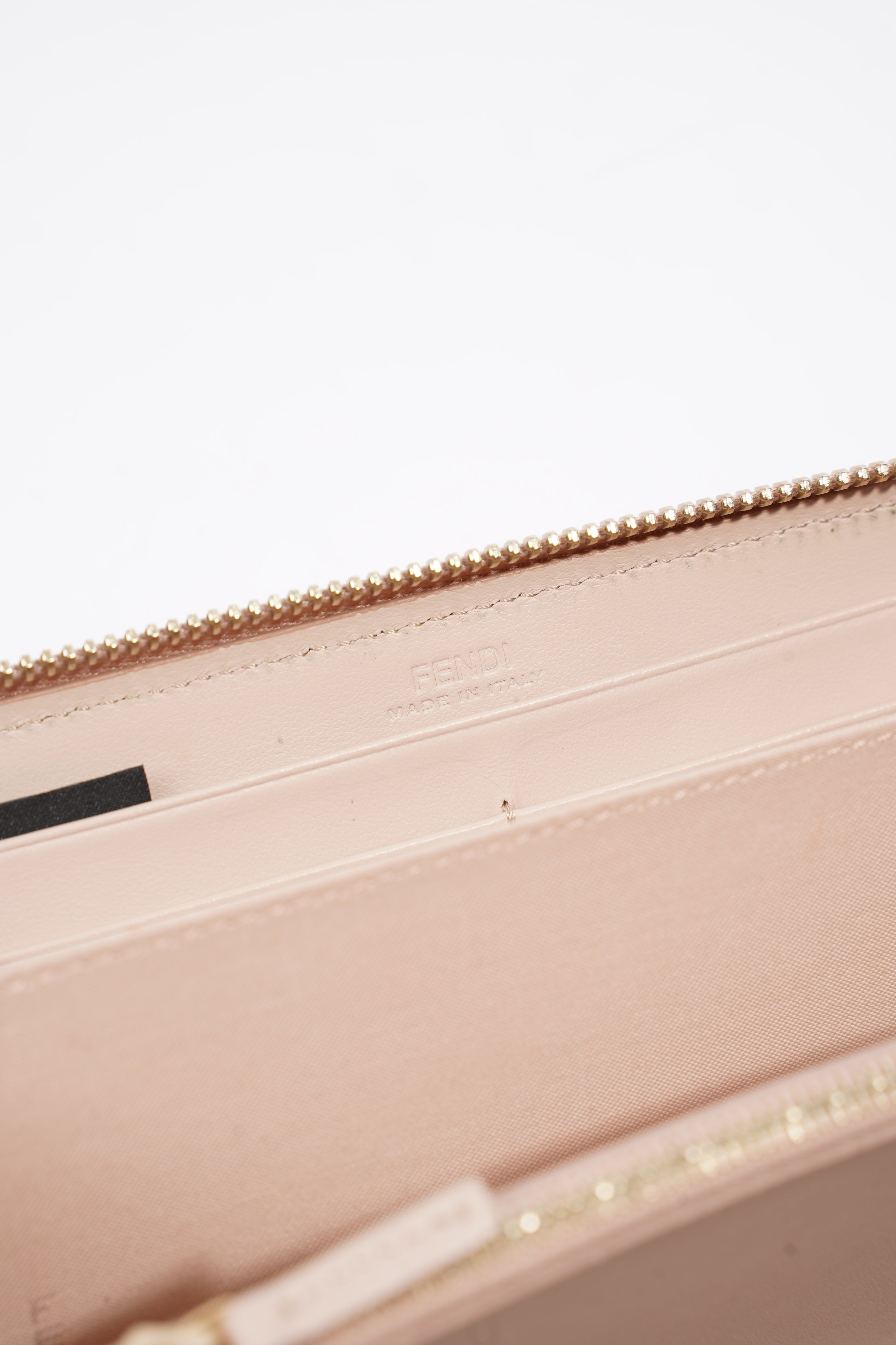 Fendi Zip Around Wallet Pale Pink Leather