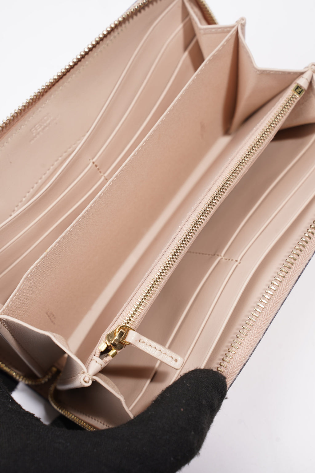 Fendi Zip Around Wallet Pale Pink Leather