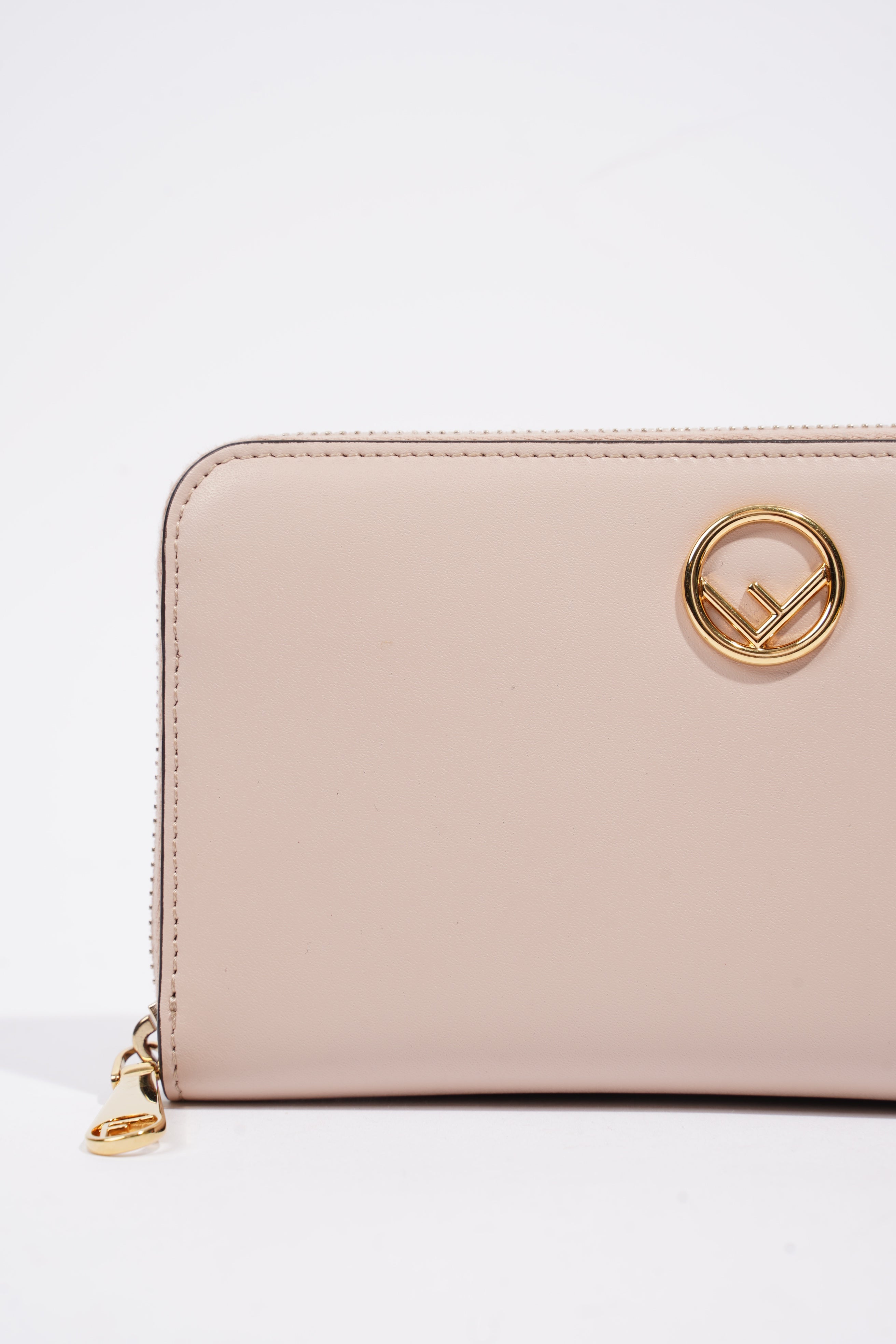 Fendi Zip Around Wallet Pale Pink Leather