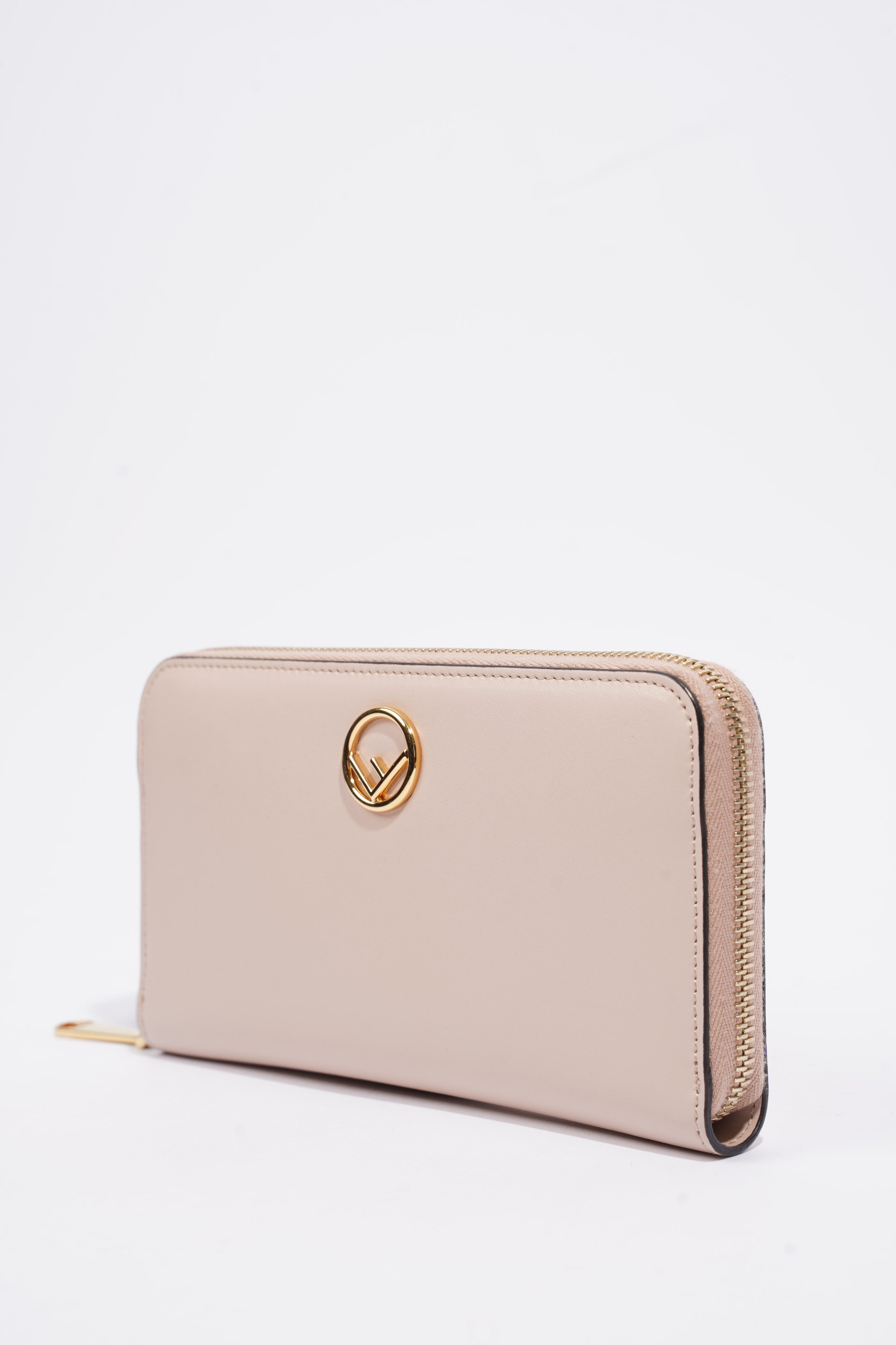 Fendi Zip Around Wallet Pale Pink Leather